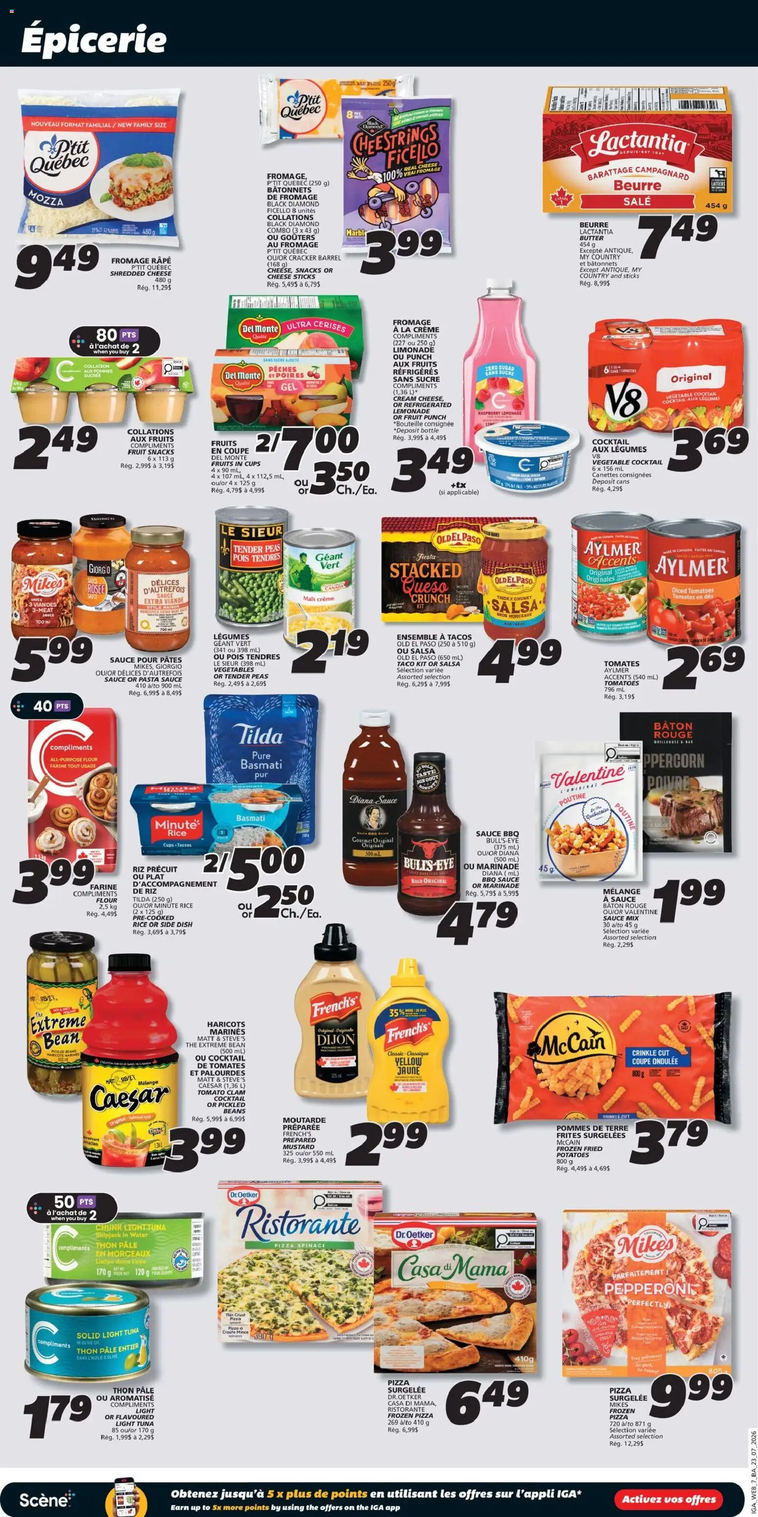 IGA flyer valid from Jul 23, 2026 | Page: 10 | Products: Sugar, Tuna, Olive oil, Cheese
