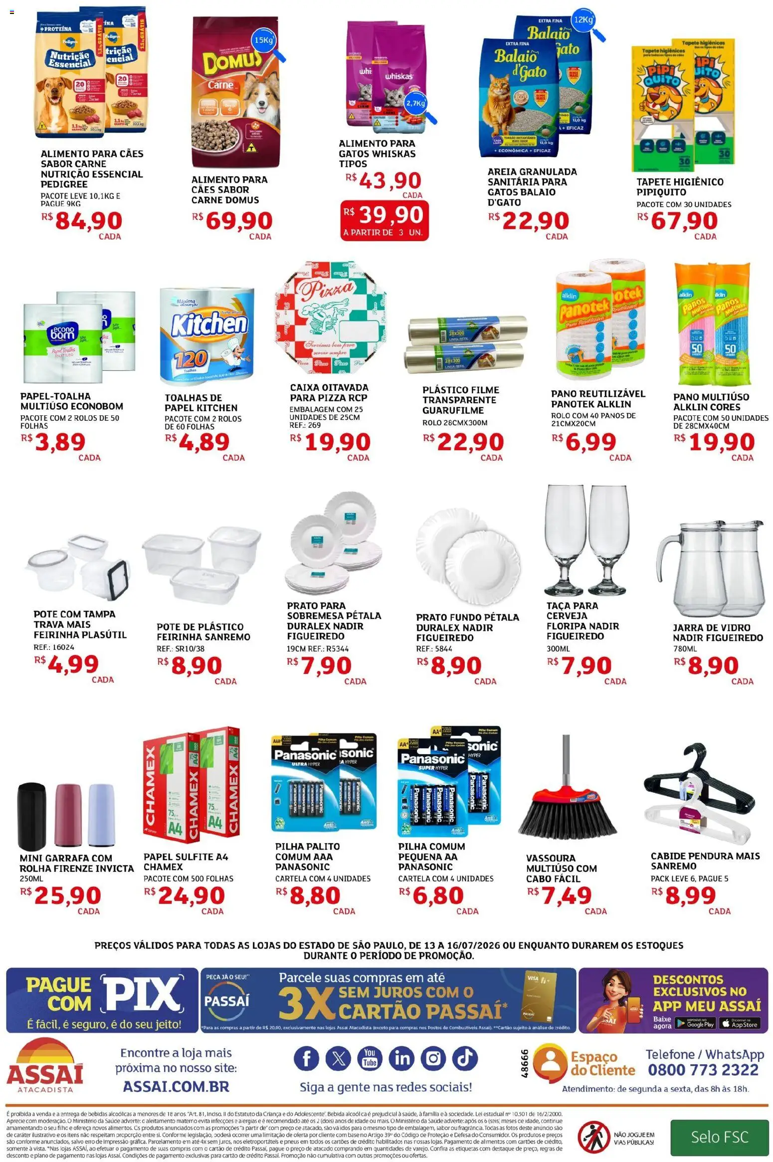 Assaí Atacadista Folheto - válido de 13/07/2026 | Página: 8 | Produtos: Areia, Caixa, Cerveja, Vassoura