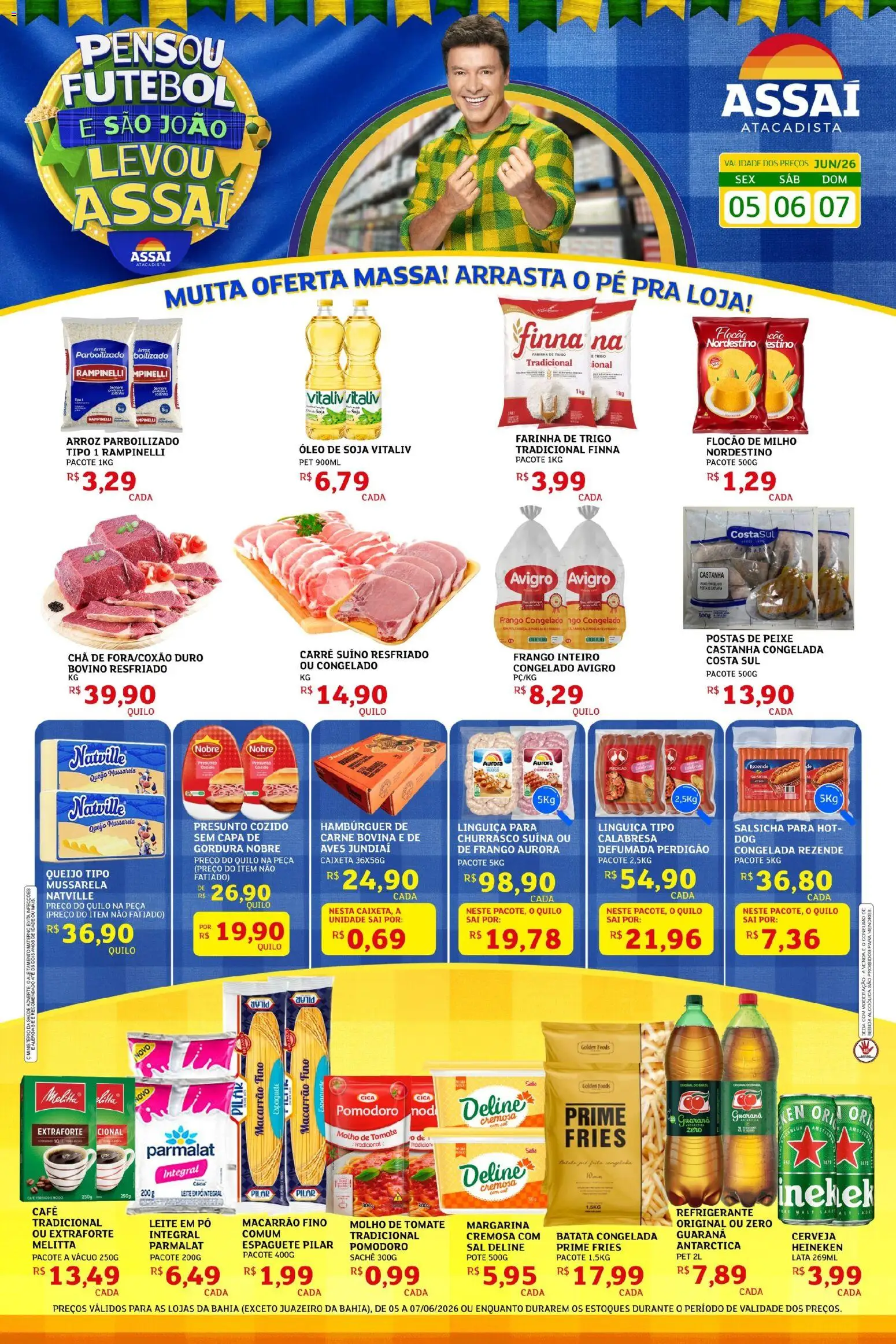 Assaí Atacadista Folheto - válido de 04.06.2026 | Página: 1 | Produtos: Molho de tomate, Peixe, Refrigerante, Margarina