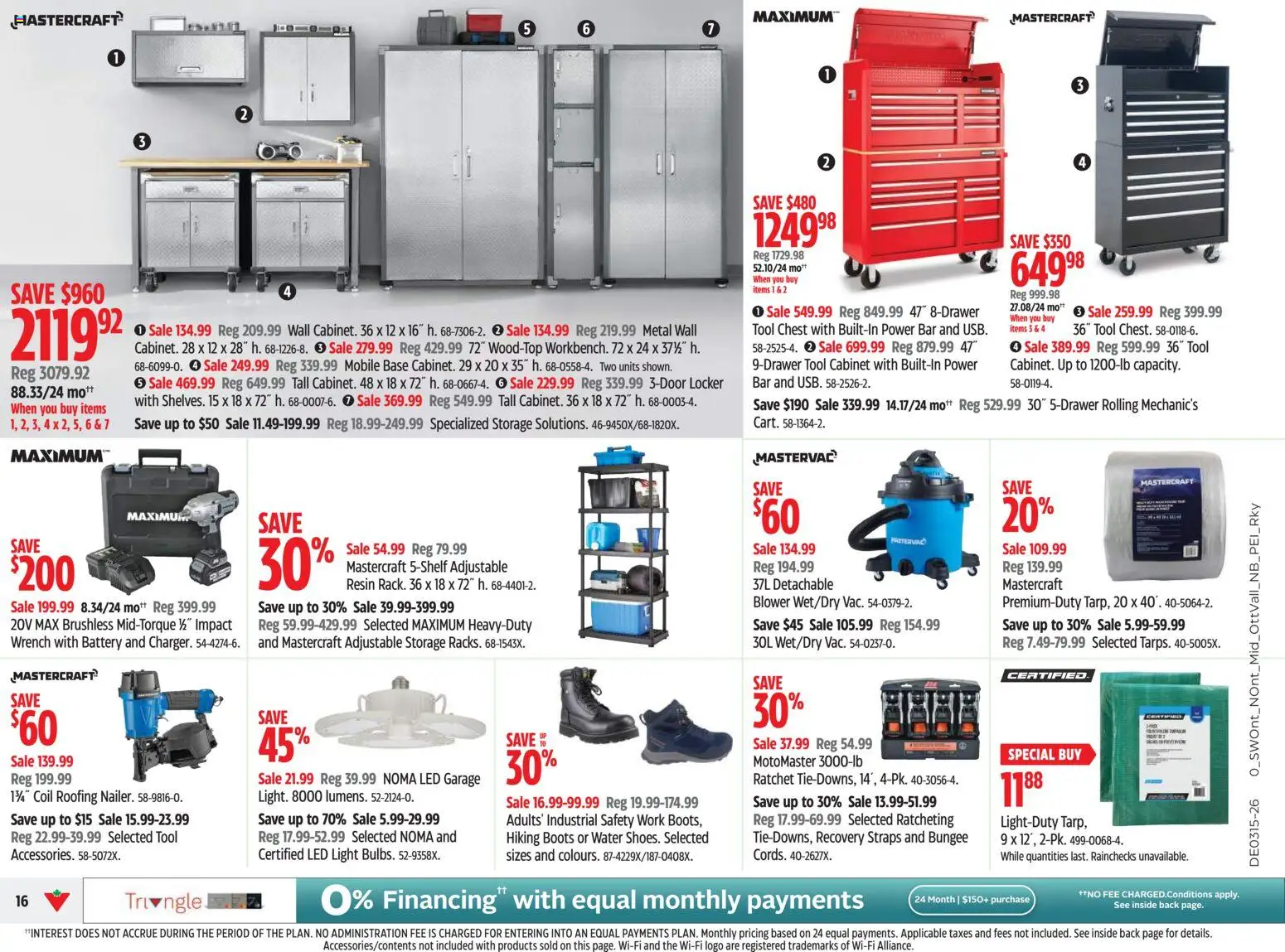 Canadian Tire flyer valid from 09.04.2026 | Page: 16 | Products: Boots, Cabinet, Battery