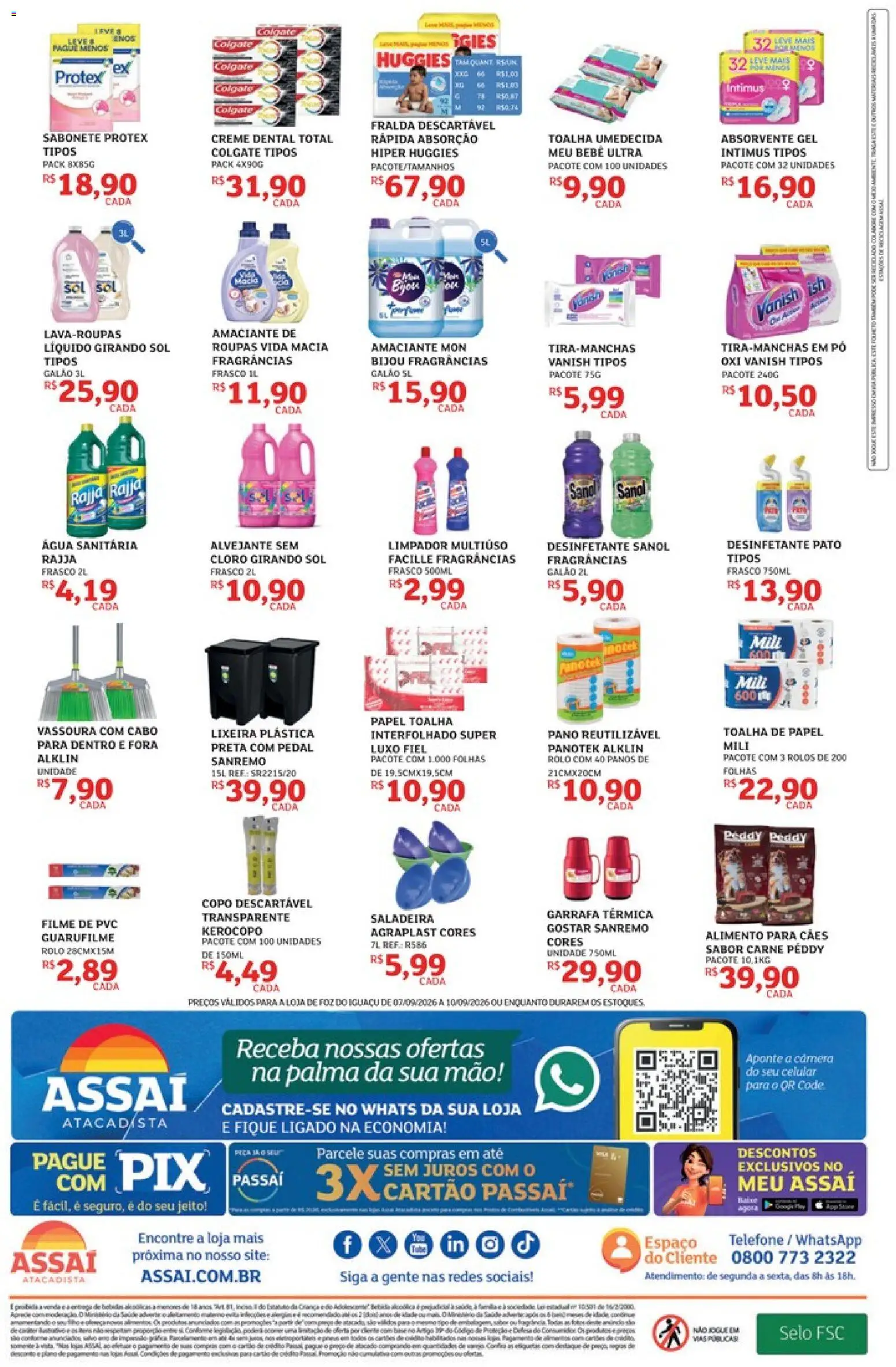 Assaí Atacadista Folheto - válido de 07/09/2026 | Página: 4 | Produtos: Alvejante, Girando sol, Sabonete, Vanish