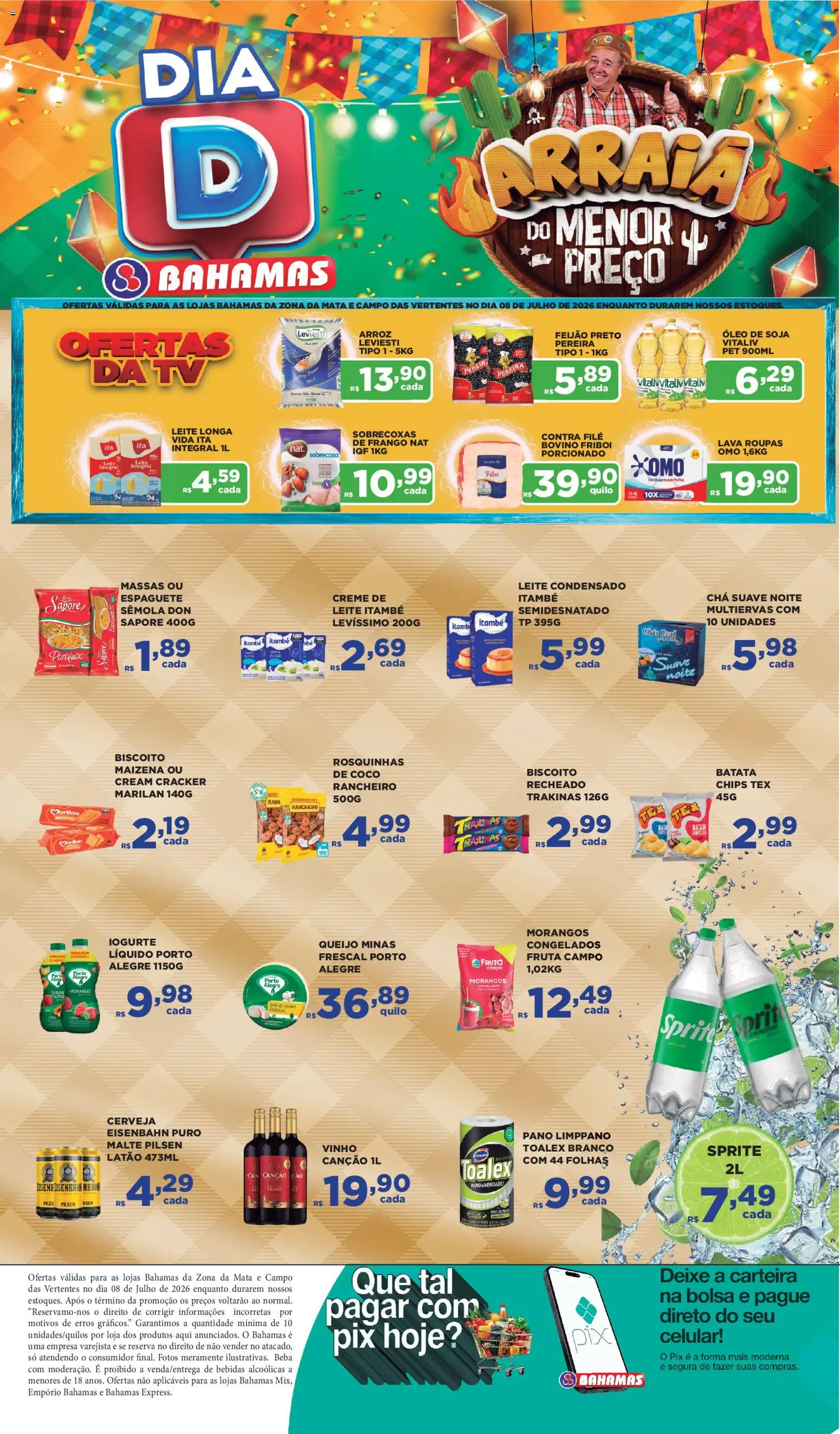 Bahamas Supermercados Folheto - válido de 08/07/2026 | Página: 1 | Produtos: Eisenbahn, Leite, Arroz, Creme