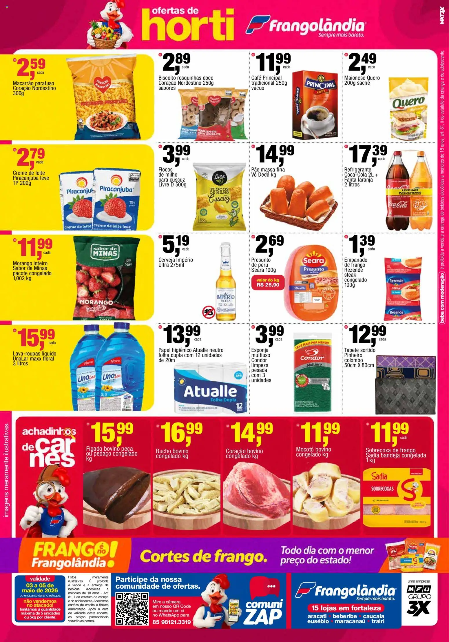 Frangolândia Folheto - válido de 03.05.2026 | Página: 2 | Produtos: Leite, Macarrão, Creme, Maionese