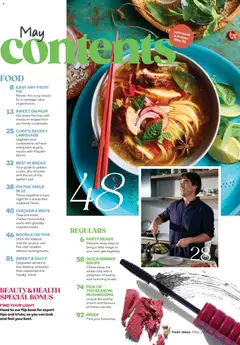 Preview of Woolworths Fresh Ideas magazine - valid from 01.05.2026 | Page: 5 | Products: Table, Light, Mushrooms, Noodles