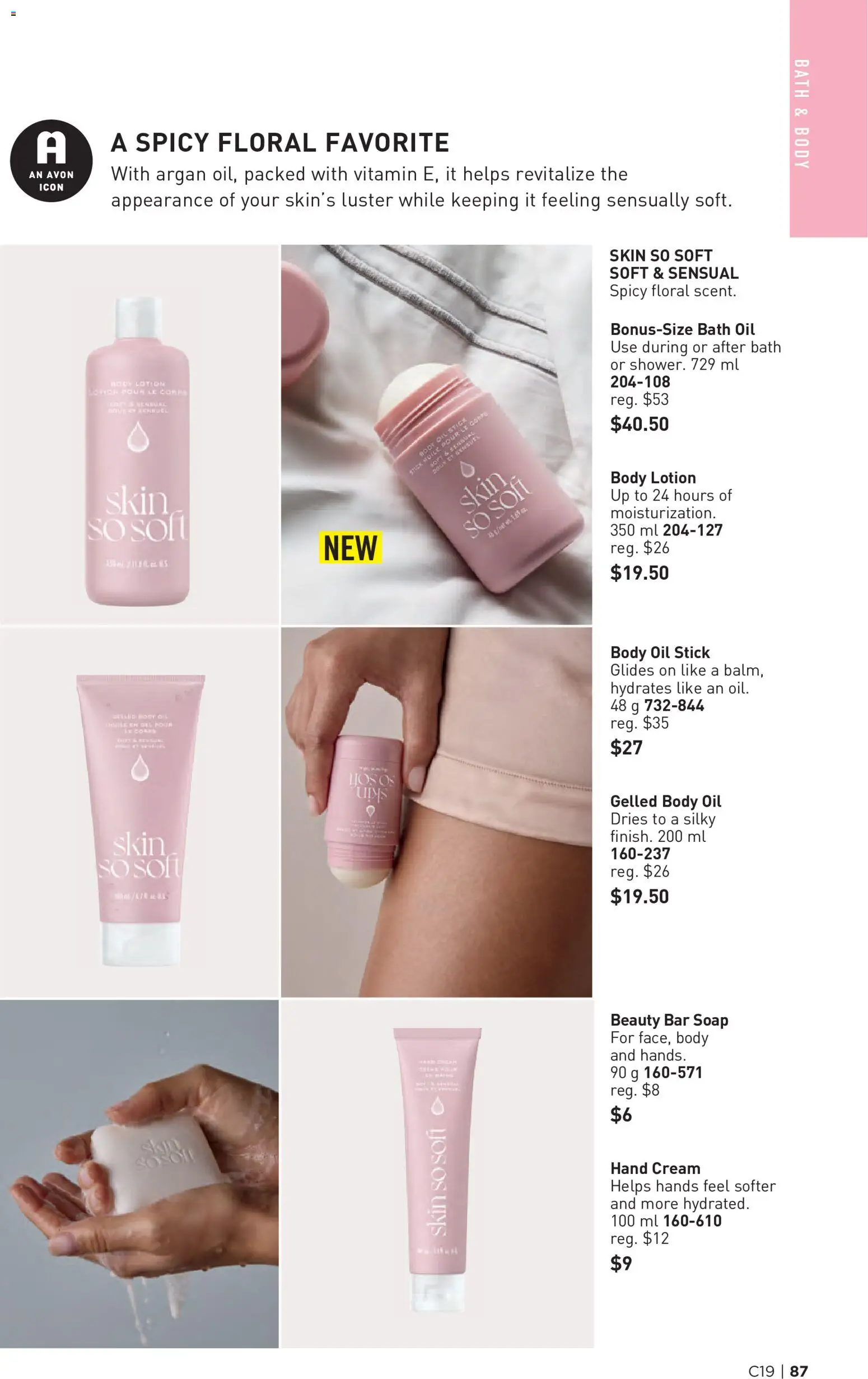 Avon flyer valid from Sep 9, 2026 | Page: 87 | Products: Body lotion, Soap, Body oil, Bath