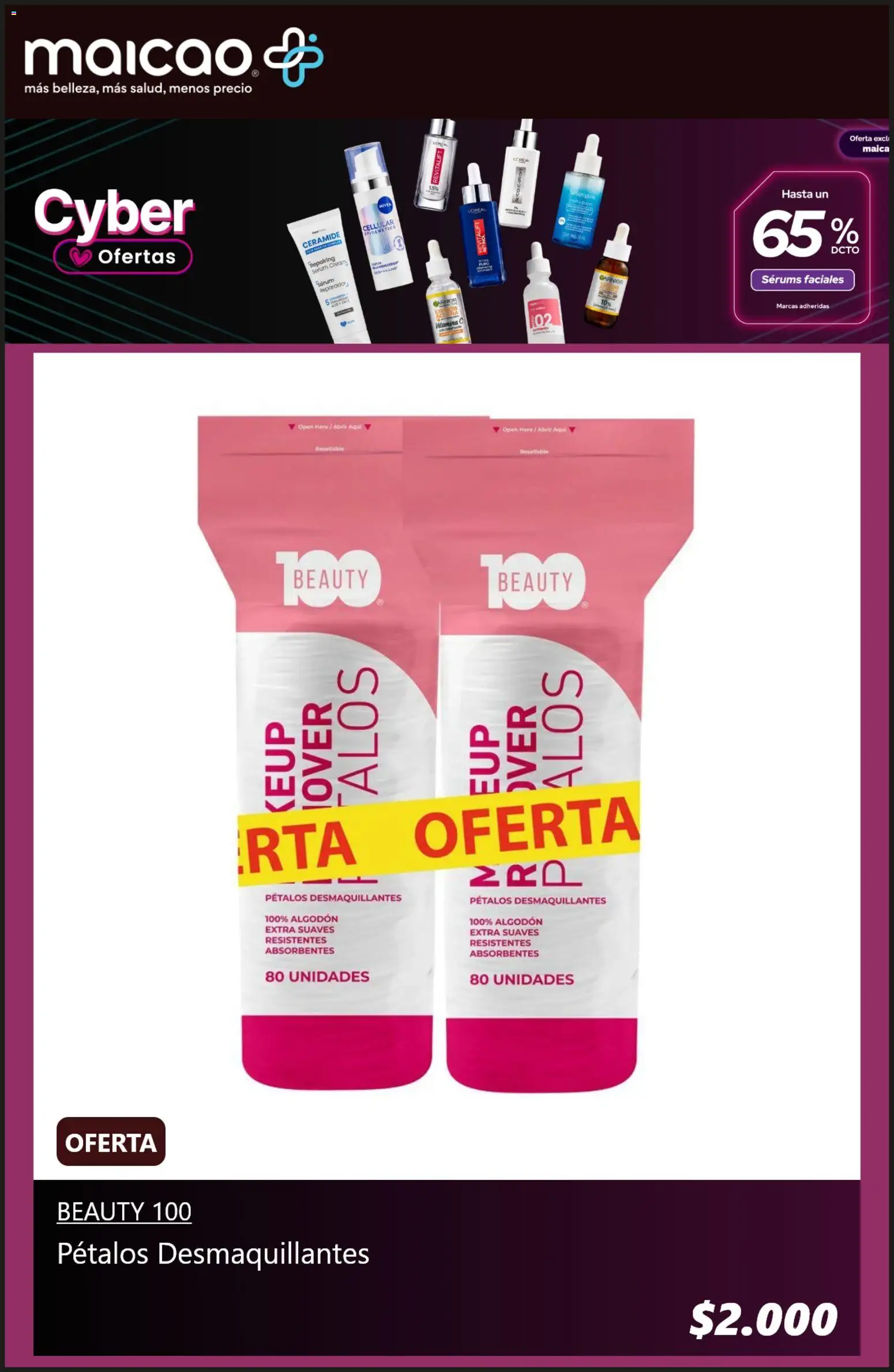 Maicao Cyber Day │ válido desde el 29.05.2026 | Página: 3 | Productos: Algodón, Serum