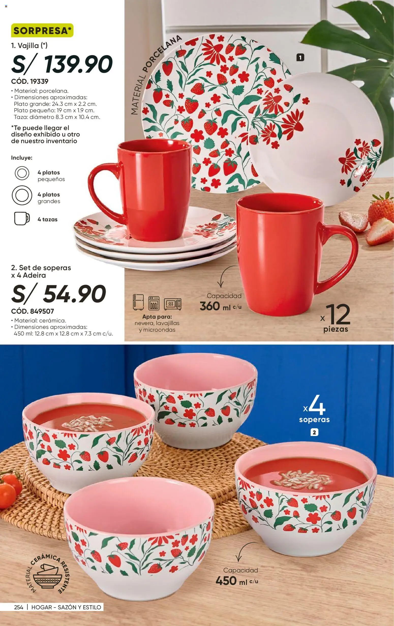 Catálogo Azzorti válido desde 14/08/2026 | Página: 256 | Productos: Platos, Té, Microondas