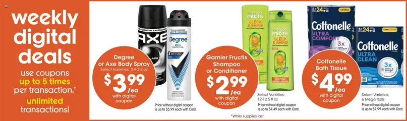 Preview of Mariano's weekly ads valid from 09/23/2026 | Page: 5 | Products: Axe, Bath, Shampoo, Conditioner