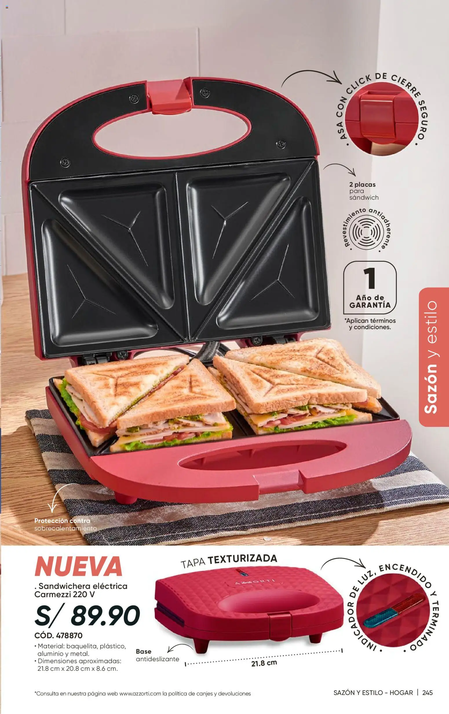 Catálogo Azzorti válido desde 14/08/2026 | Página: 247 | Productos: Tapa, Sandwichera