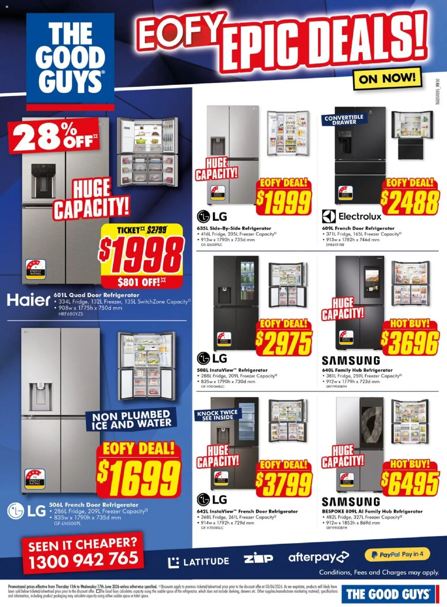 The Good Guys catalogue - valid from 10.06.2026 | Page: 12 | Products: Door, Drawer, Water, Freezer