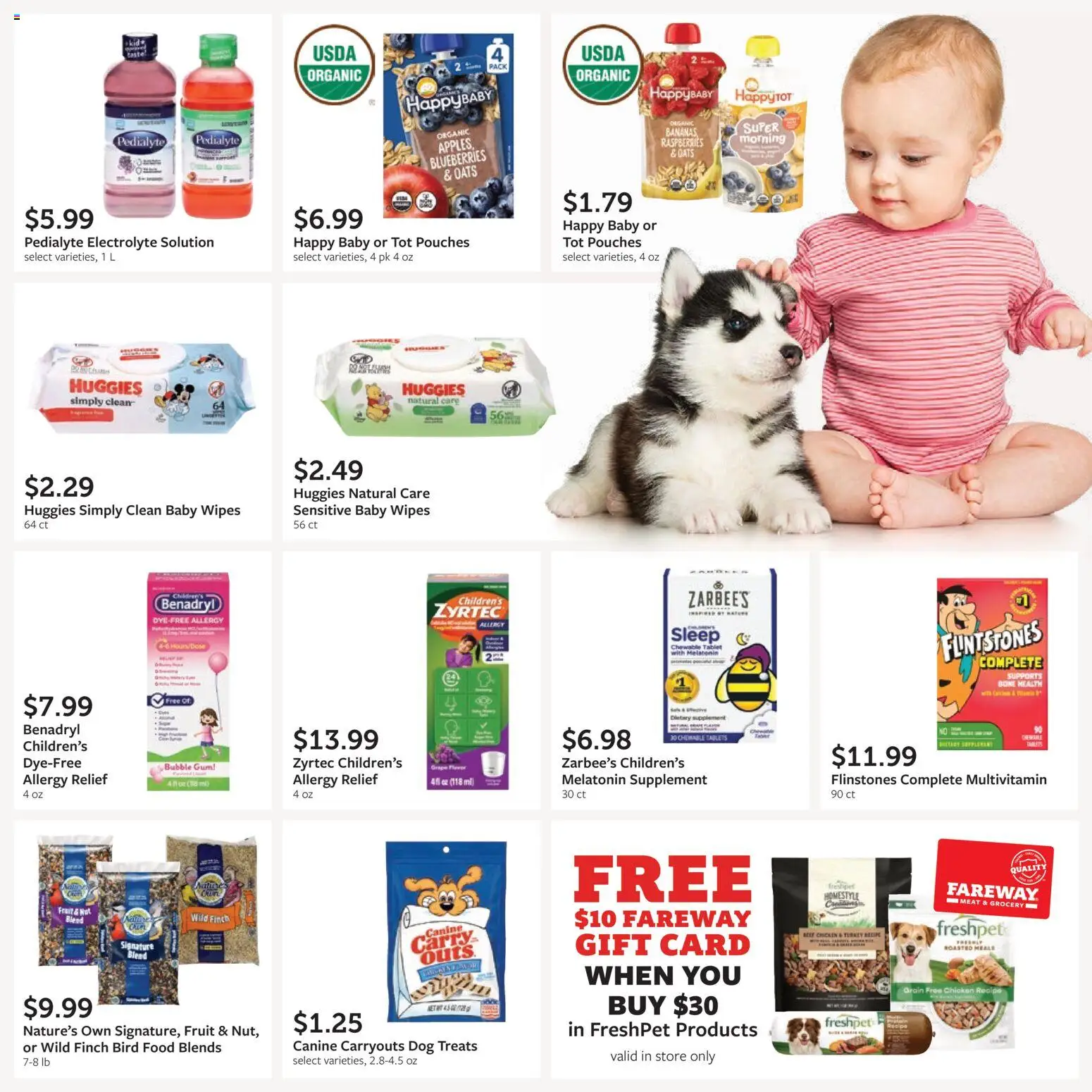 Fareway Monthly Ad - valid from 08/03/2026 | Page: 30 | Products: Multivitamin, Melatonin, Dog Treats, Apples