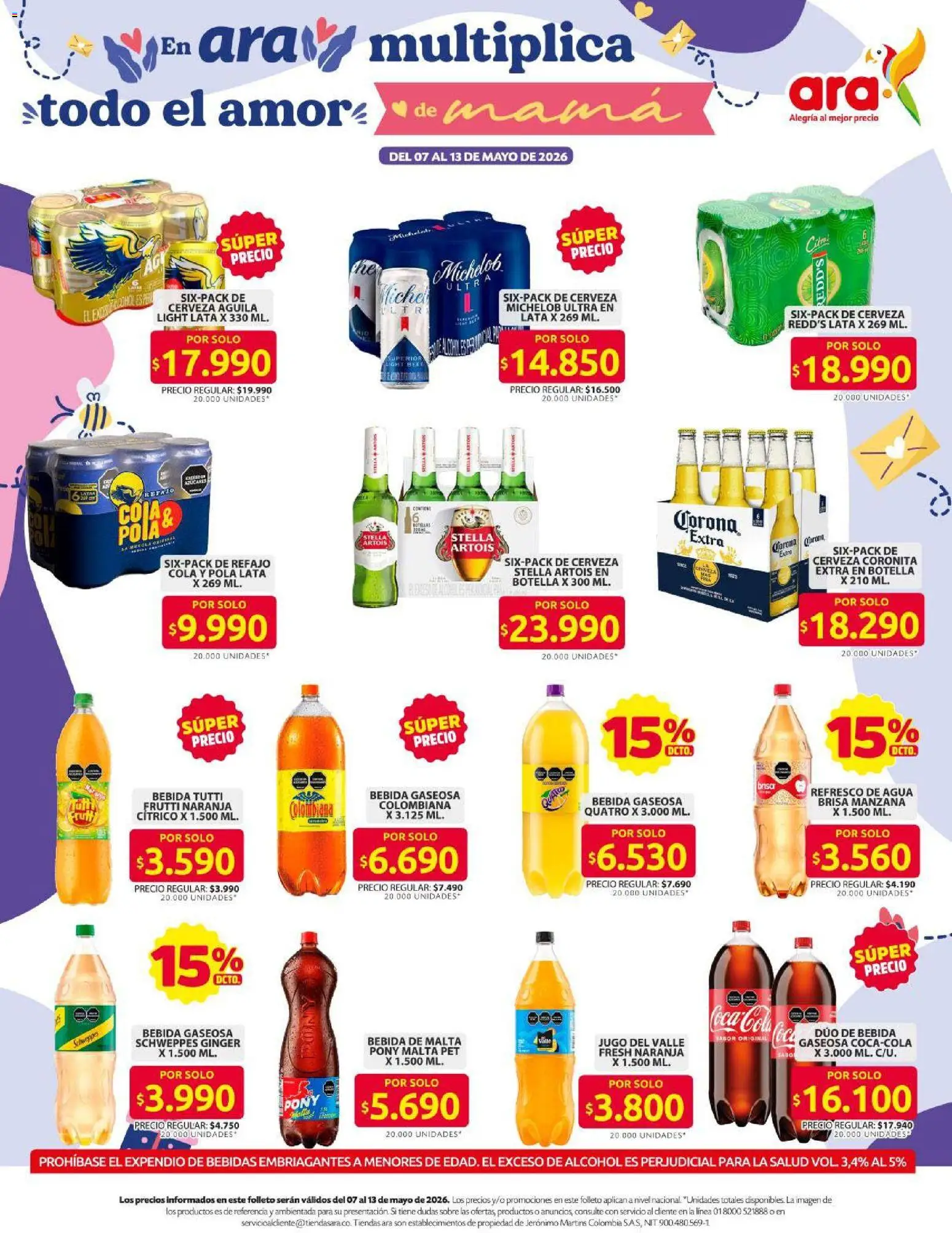 Ara revista - valida desde el 07.05.2026 | Página: 6 | Productos: Gaseosa, Botella, Jugo, Tintura
