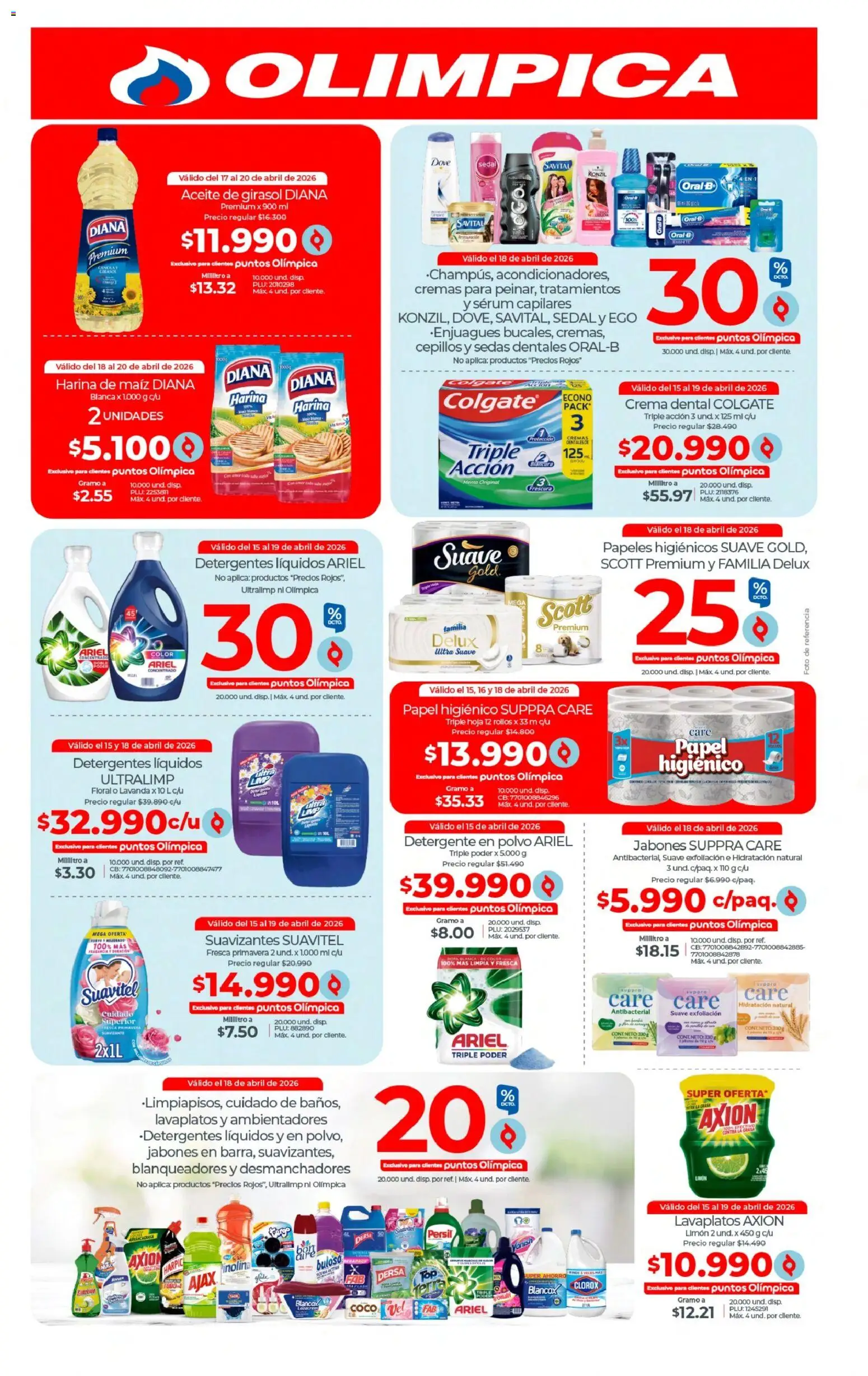 Olímpica revista - valida desde el 15.04.2026 | Página: 3 | Productos: Crema, Maiz, Coco, Detergente