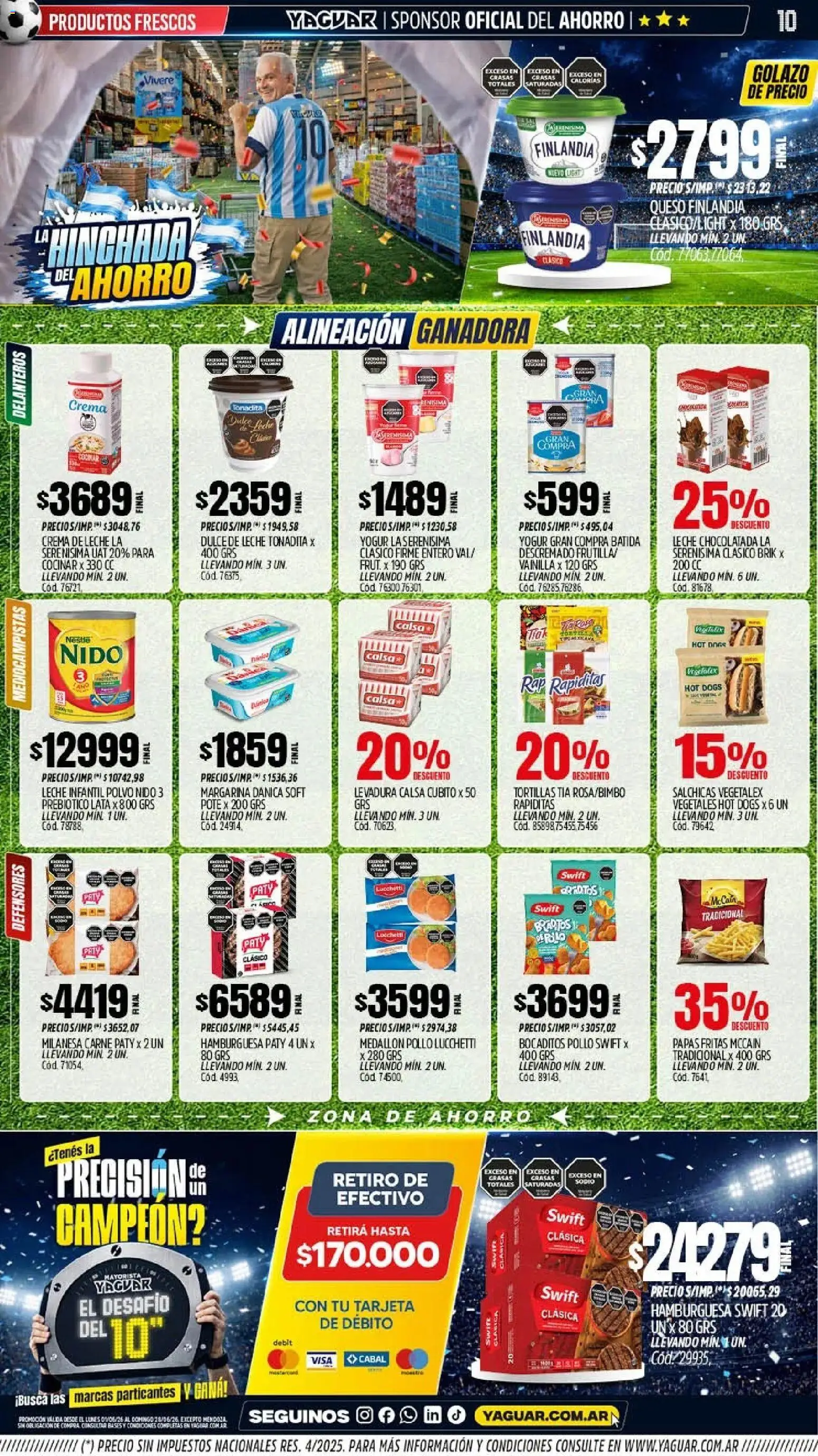 Yaguar - Oferta Semanal Neuquen │ válido desde el 01.06.2026 | Página: 10 | Productos: Polvo, Leche, Queso, Yogur