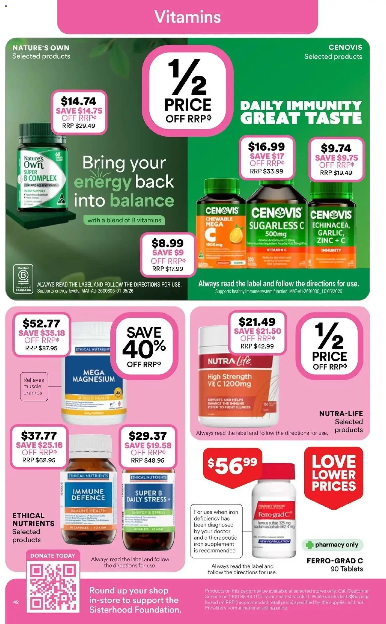 Priceline Pharmacy catalogue - valid from 01/07/2026 | Page: 42 | Products: Nutrients, Iron, Tablets, Vitamin