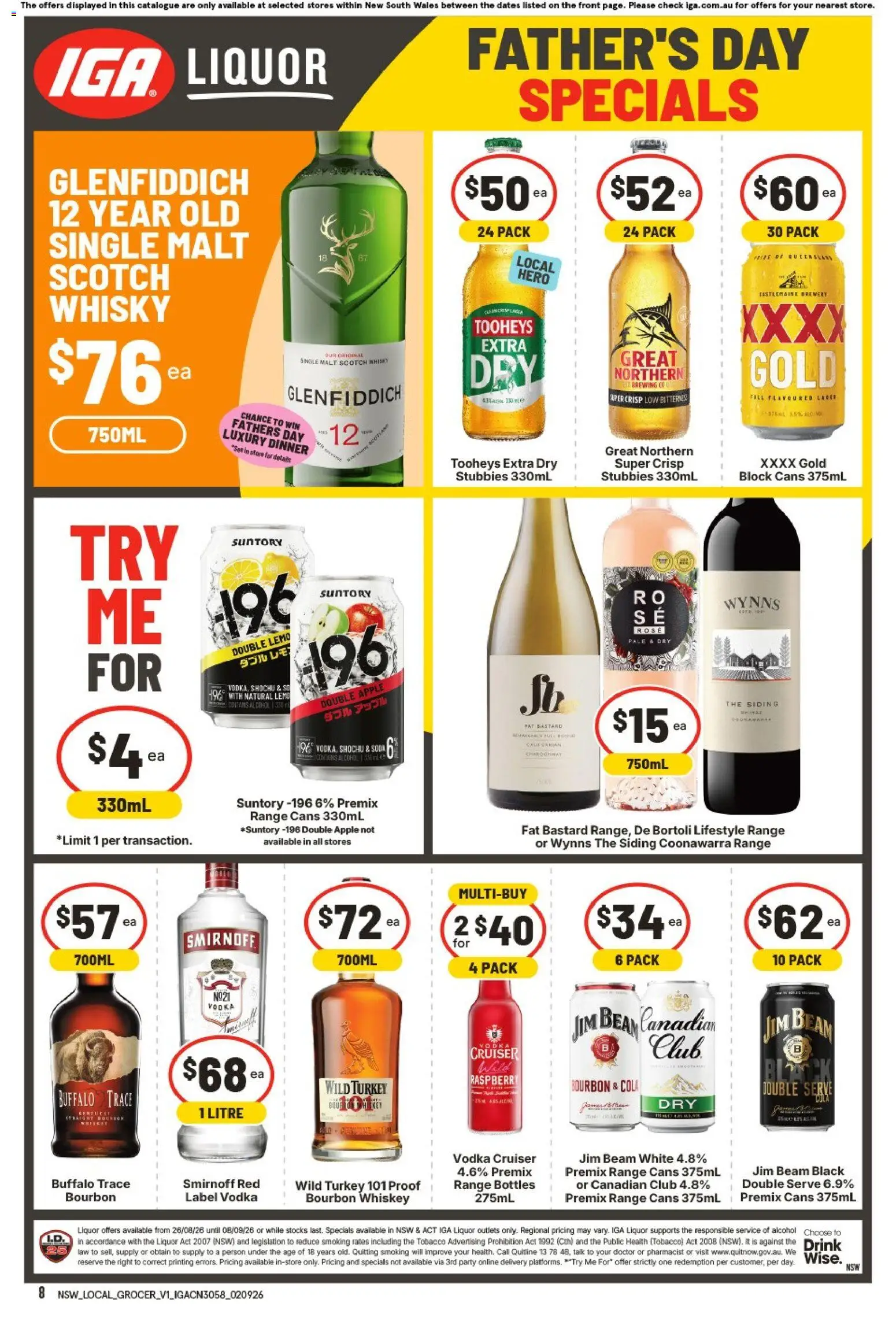 IGA catalogue - valid from 02/09/2026 | Page: 2 | Products: Alcohol, Scotch, Turkey, Glenfiddich 12