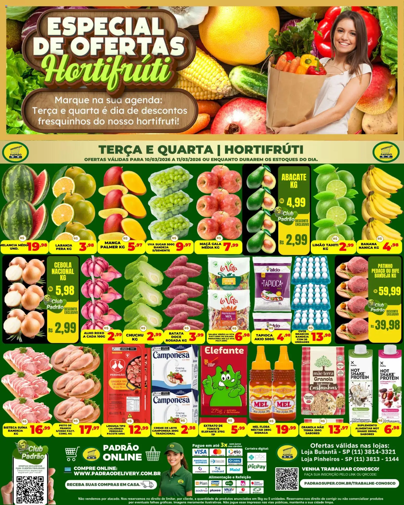 Supermercado Padrão Folheto - válido de 10.03.2026 | Página: 1 | Produtos: Alho, Tapioca, Mel, Peito de frango