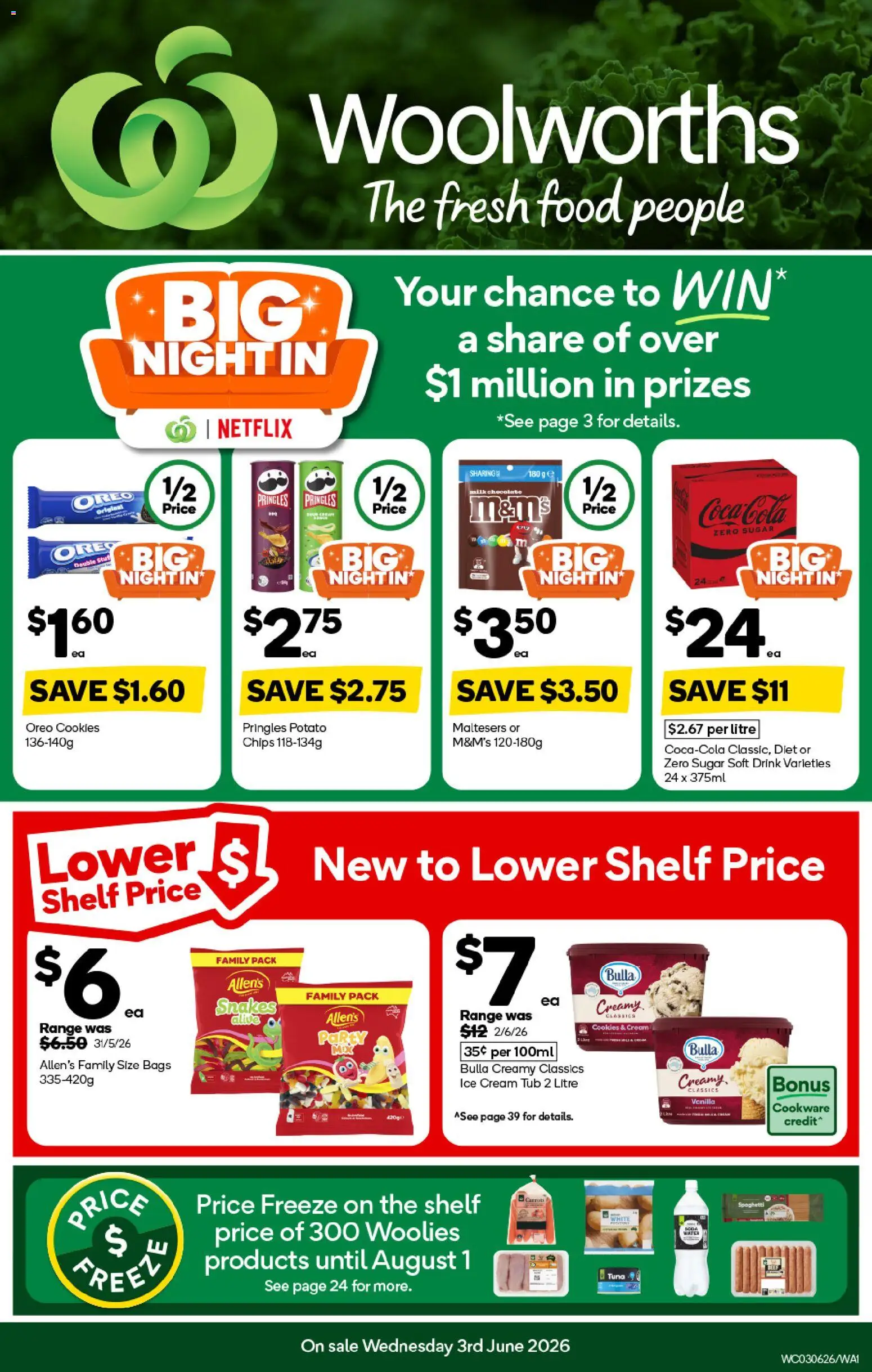 Woolworths catalogue - valid from 03.06.2026 | Page: 1 | Products: Shelf, Milk, Cookware, Carrots