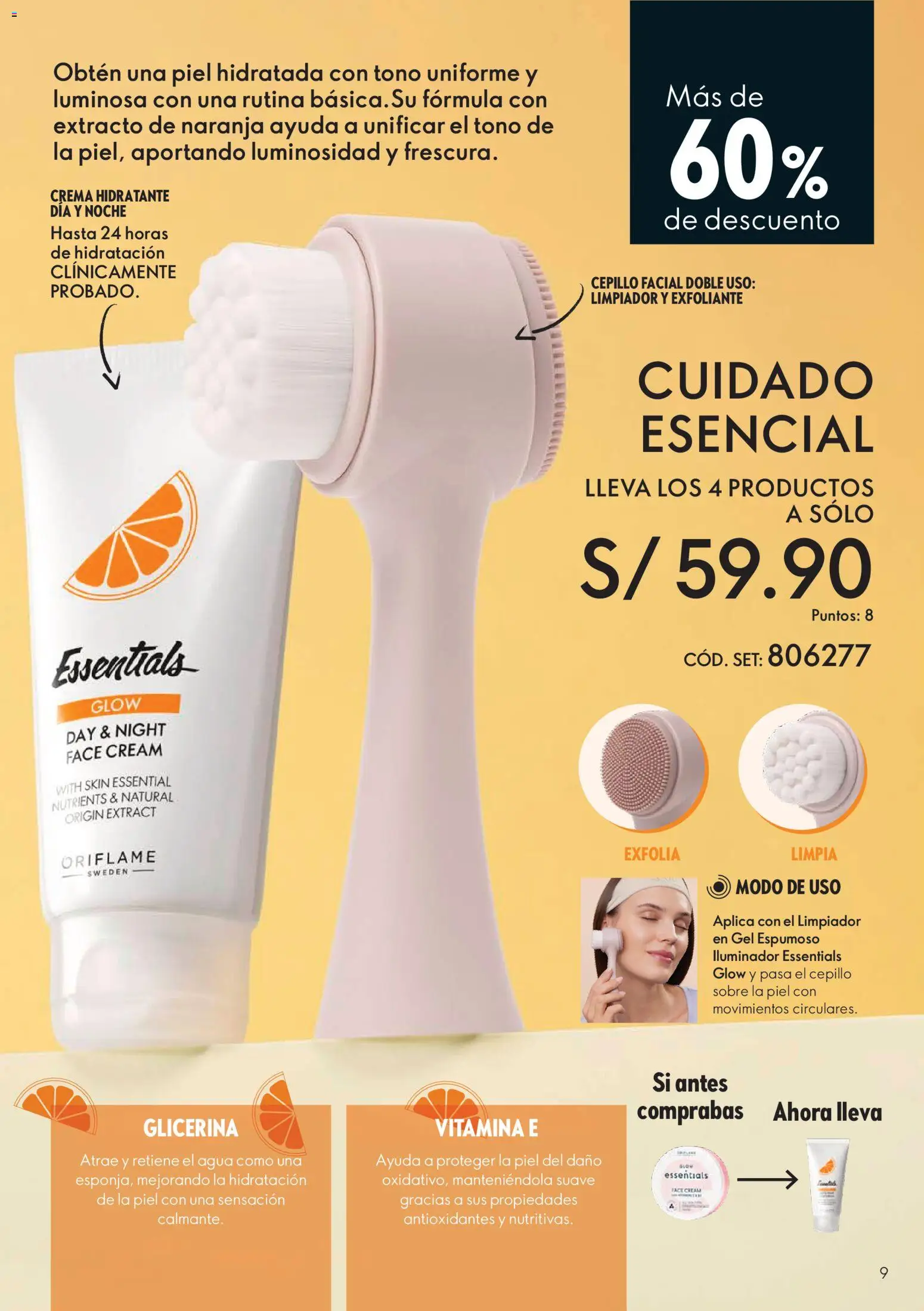 Catálogo Oriflame válido desde 12/09/2026 | Página: 9 | Productos: Exfoliante, Crema, Agua