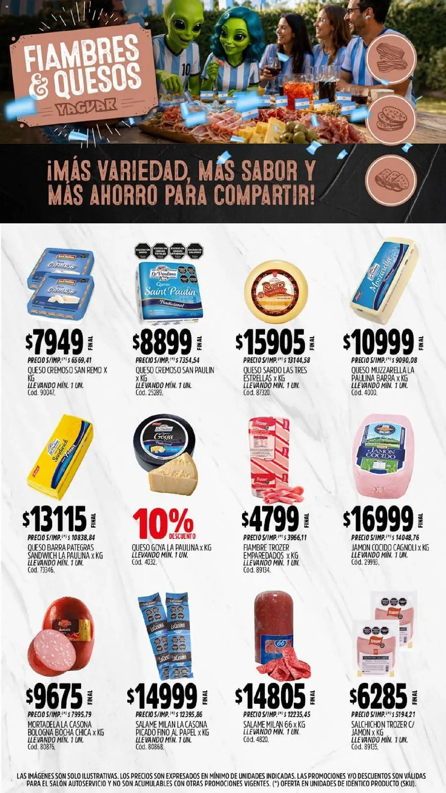 Yaguar - Oferta Semanal Mendoza │ válido desde el 13/07/2026 | Página: 6 | Productos: Jamón cocido, Mortadela, Muzzarella, Jamón