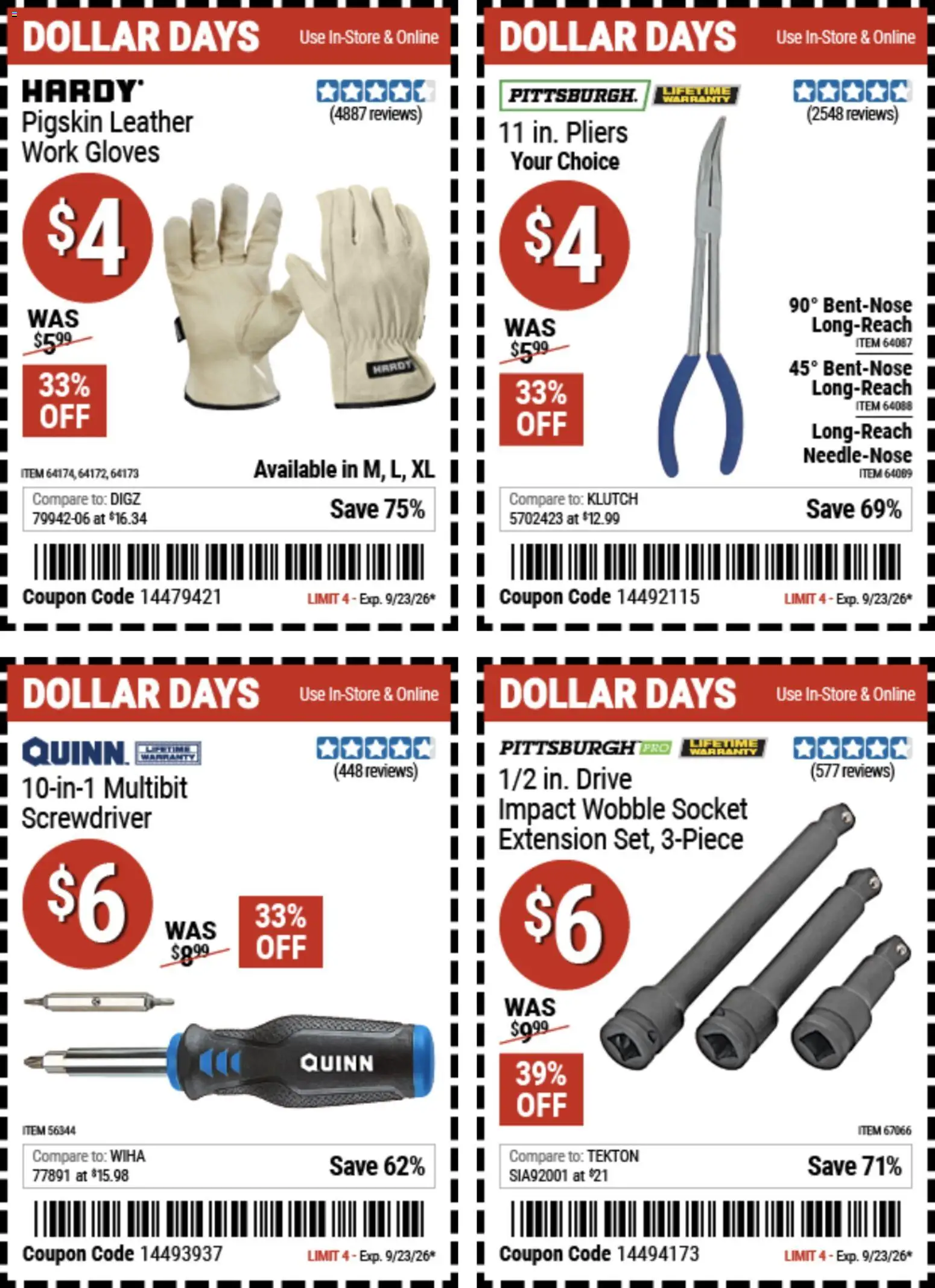 Harbor Freight Weekly Ad - valid from 09/10/2026 | Page: 2 | Products: Socket, Screwdriver, Gloves