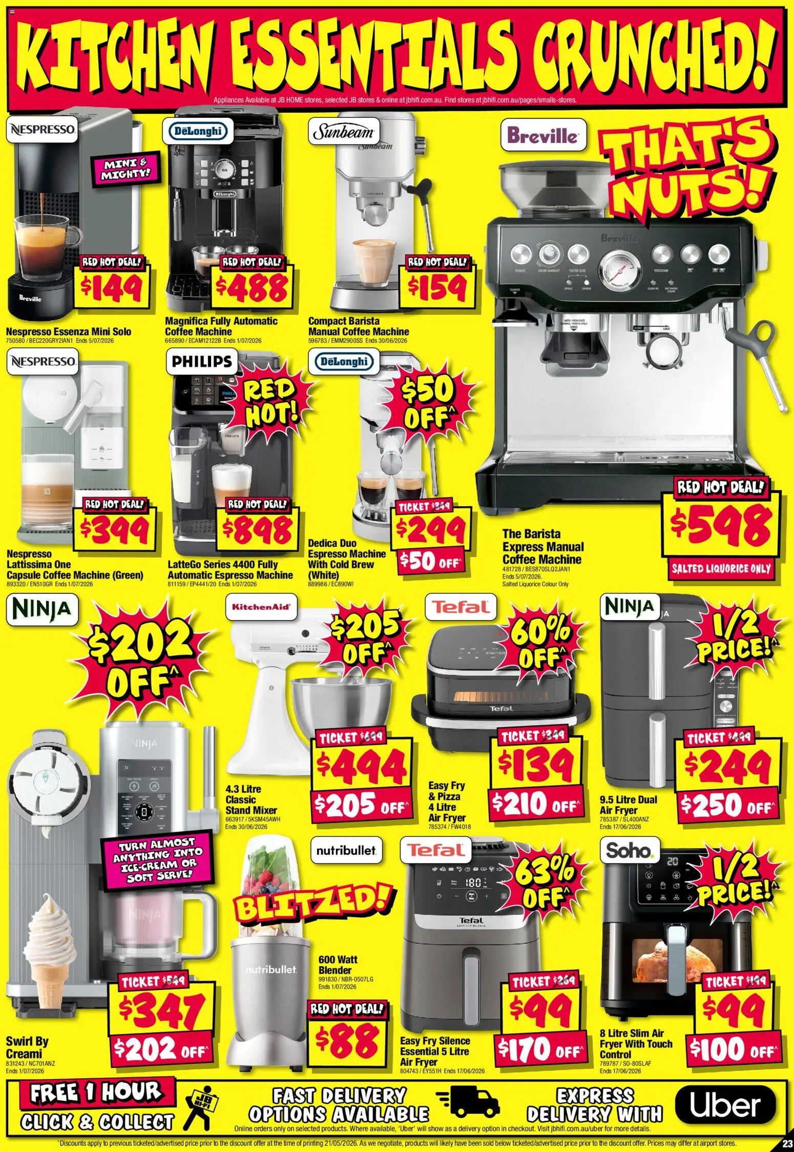 JB Hi-Fi catalogue - valid from 04.06.2026 | Page: 23 | Products: Coffee, Nuts, Mixer, Espresso machine