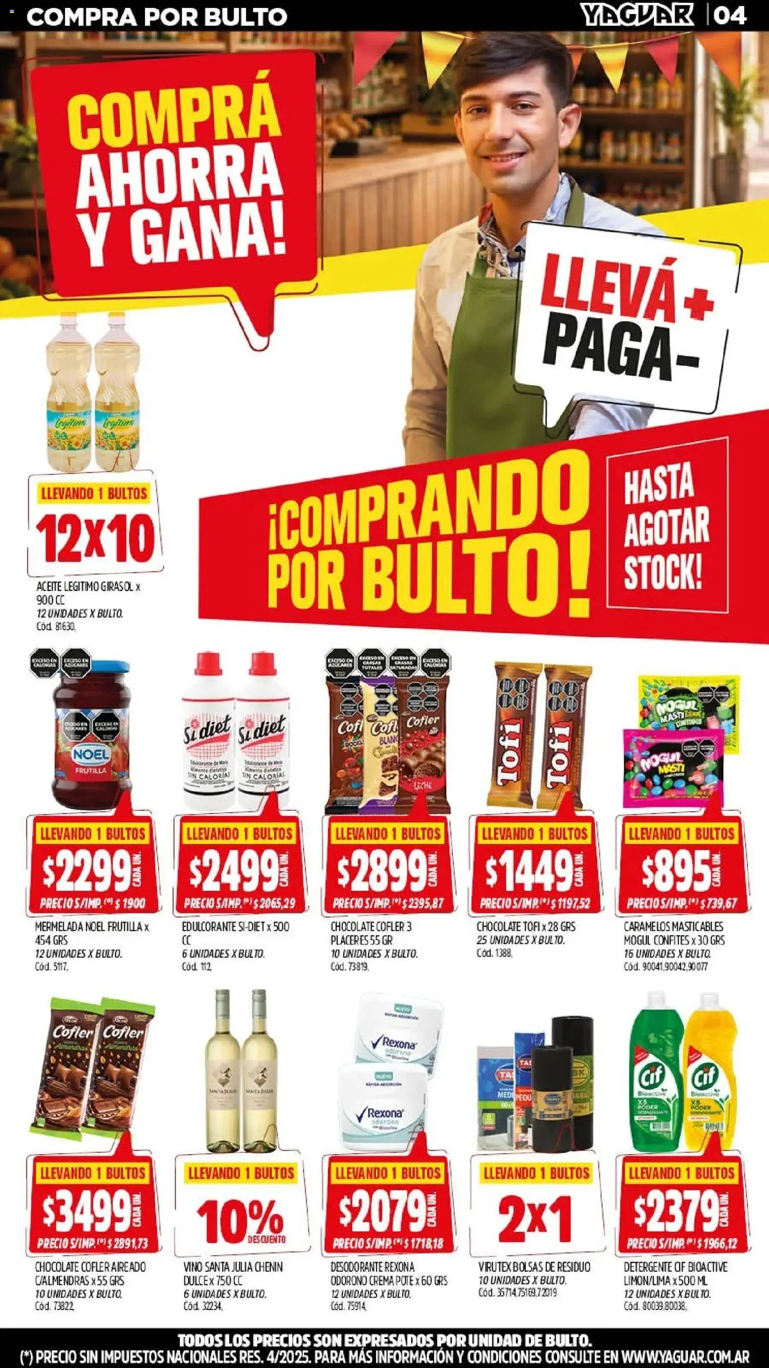 Yaguar - Oferta Semanal San Juan │ válido desde el 21/09/2026 | Página: 4 | Productos: Edulcorante, Detergente, Vino, Crema