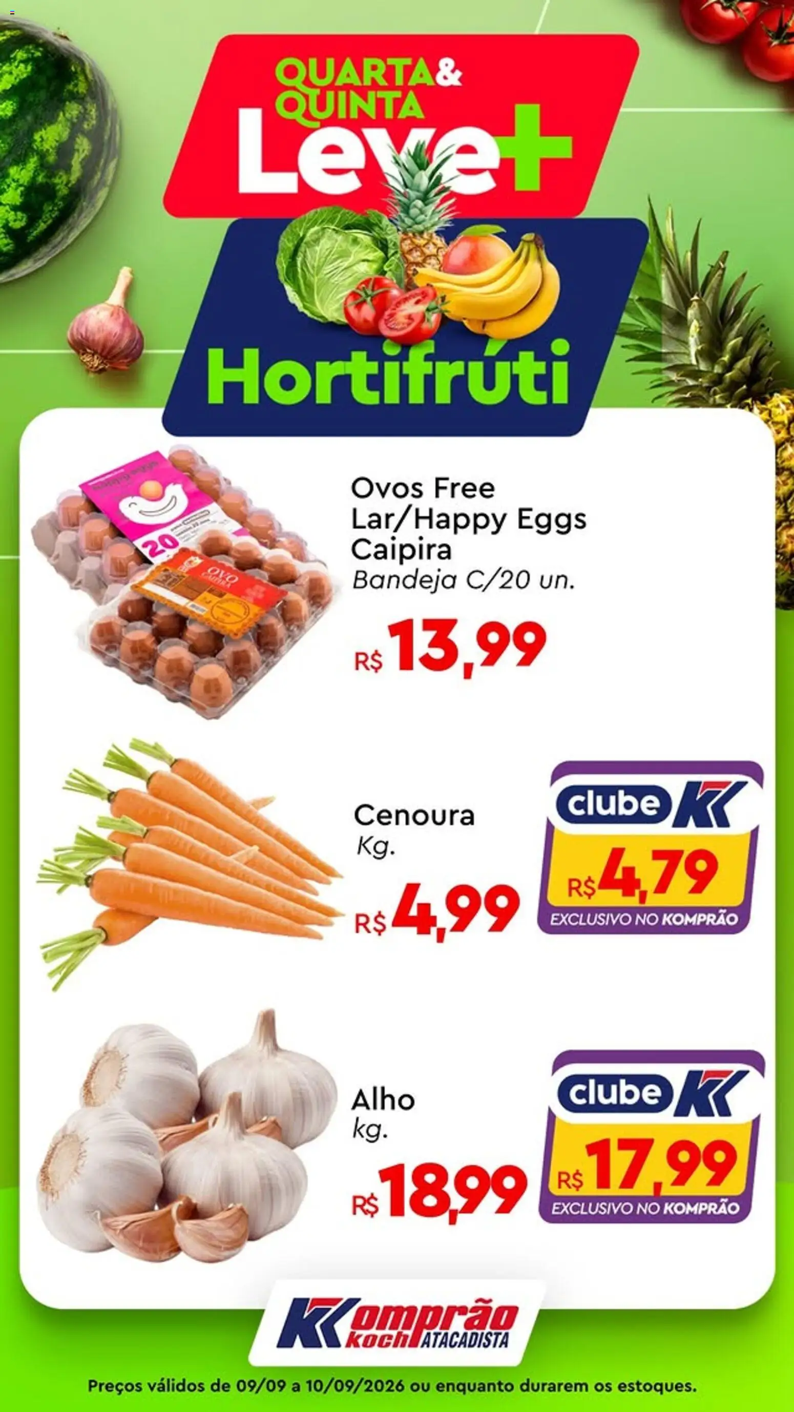 Komprao Atacadista Folheto - válido de 09/09/2026 | Página: 5 | Produtos: Alho, Ovos, Cenoura, Bandeja