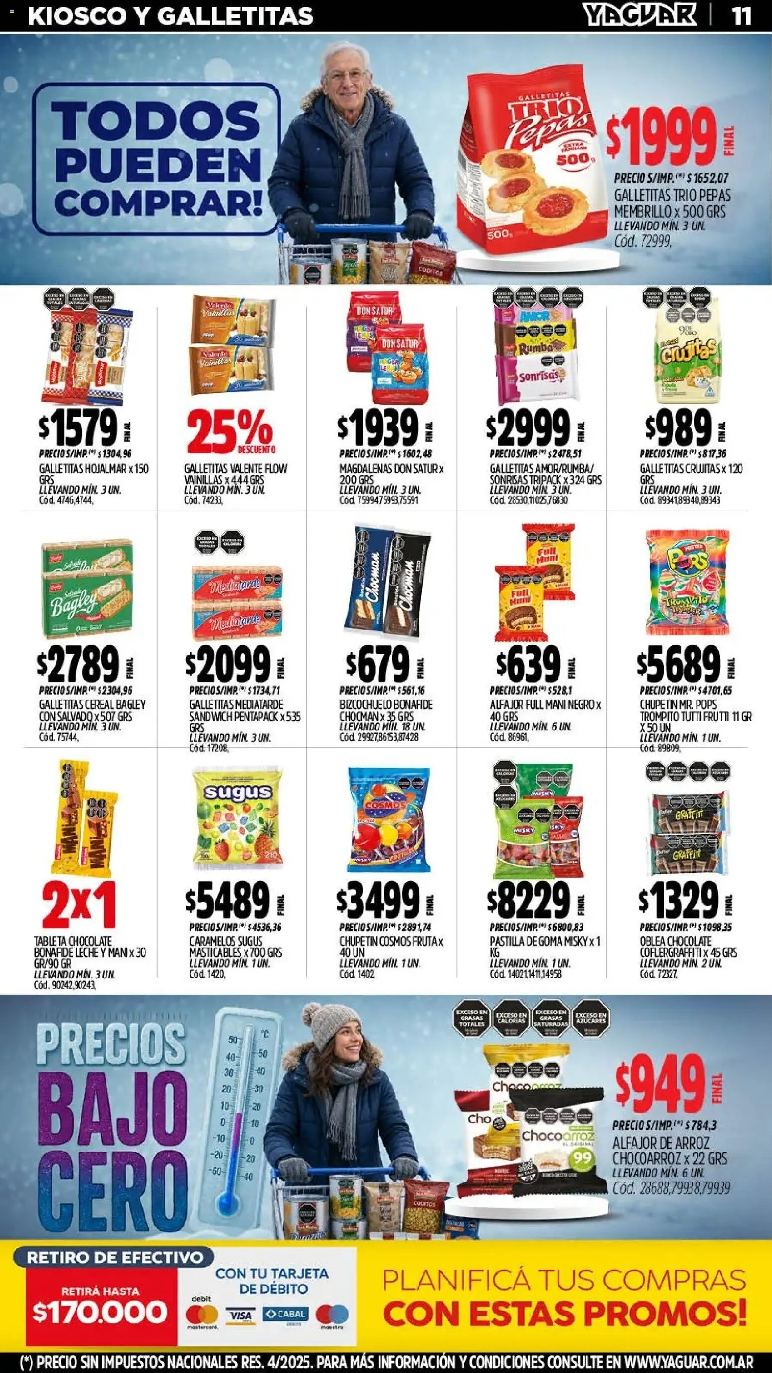 Yaguar - Oferta Semanal Córdoba │ válido desde el 20/07/2026 | Página: 11 | Productos: Tableta, Galletitas, Mani, Alfajor