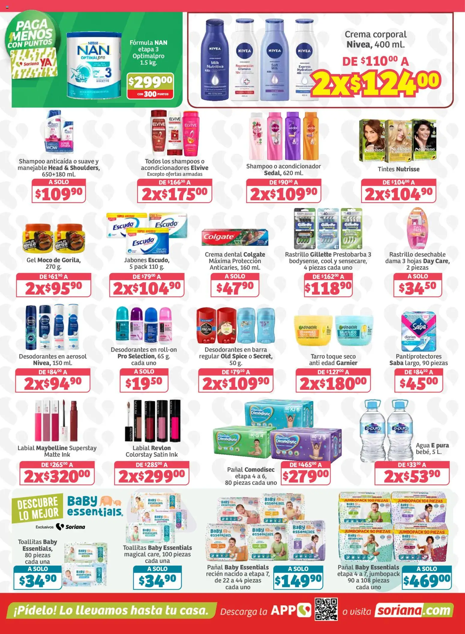 Nuevas ofertas de Soriana válidas en toda la República Mexicana desde el 13/08/2026. ¡Encuentra las mejores ofertas en Soriana folleto! | Página: 6 | Productos: Crema, Rastrillo, Shampoo, Barra