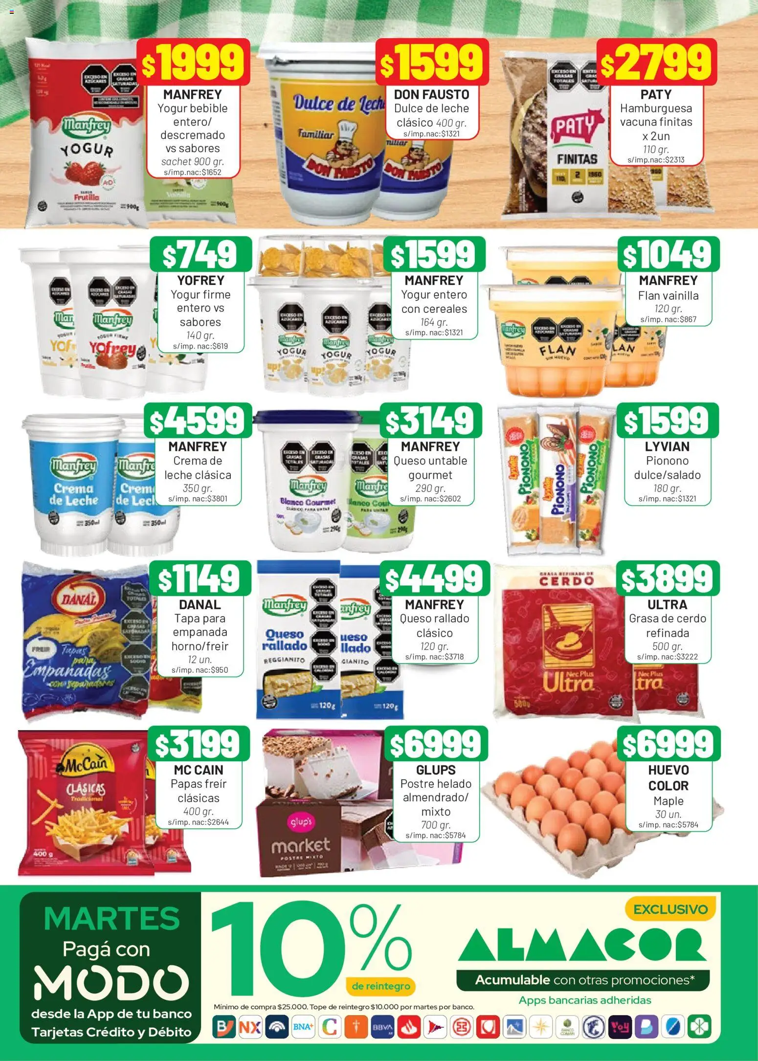 Almacor catálogo │ válido desde el 11.06.2026 | Página: 2 | Productos: Dulce de leche, Leche, Yogur, Cerdo