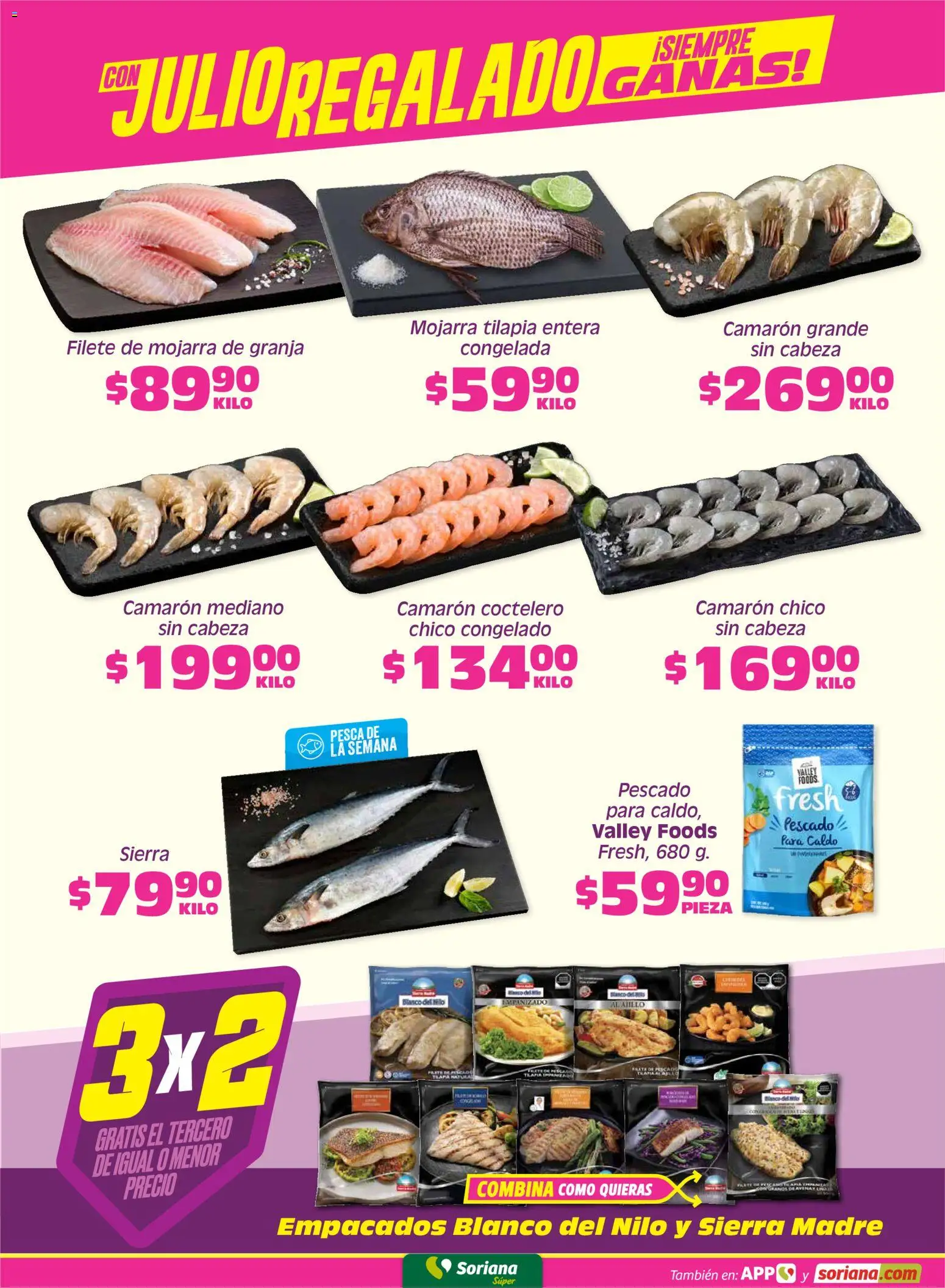 Nuevas ofertas de Soriana válidas en toda la República Mexicana desde el 29.05.2026. ¡Encuentra las mejores ofertas en Soriana Fin de Semana Súper: Tamaulipas (excepto Cd. Victoria y Tampico)! | Página: 4 | Productos: Sierra