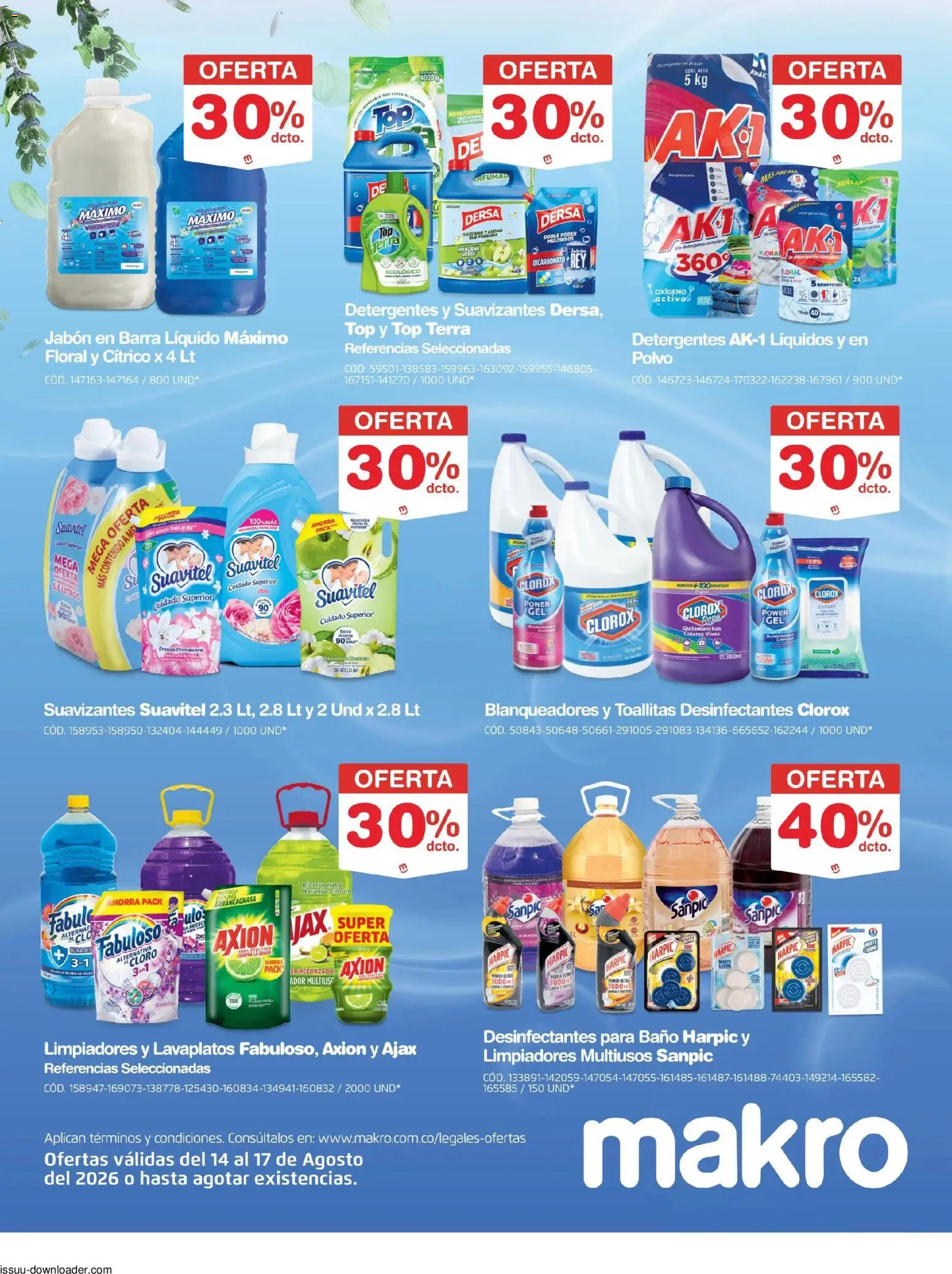 Makro revista - valida desde el 14/08/2026 | Página: 4 | Productos: Espuma, Toallitas desinfectantes, Limón, Fragancia