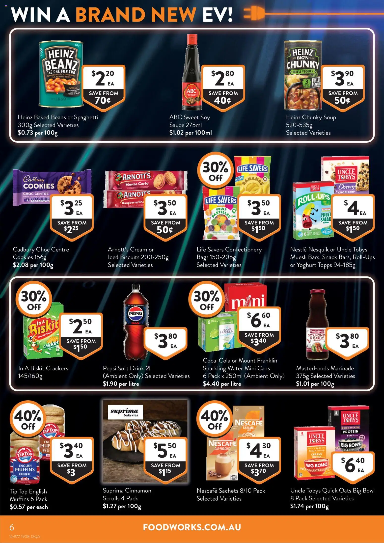 Foodworks catalogue - valid from 19/08/2026 | Page: 6 | Products: Crackers, Sauce, Garlic, Beans