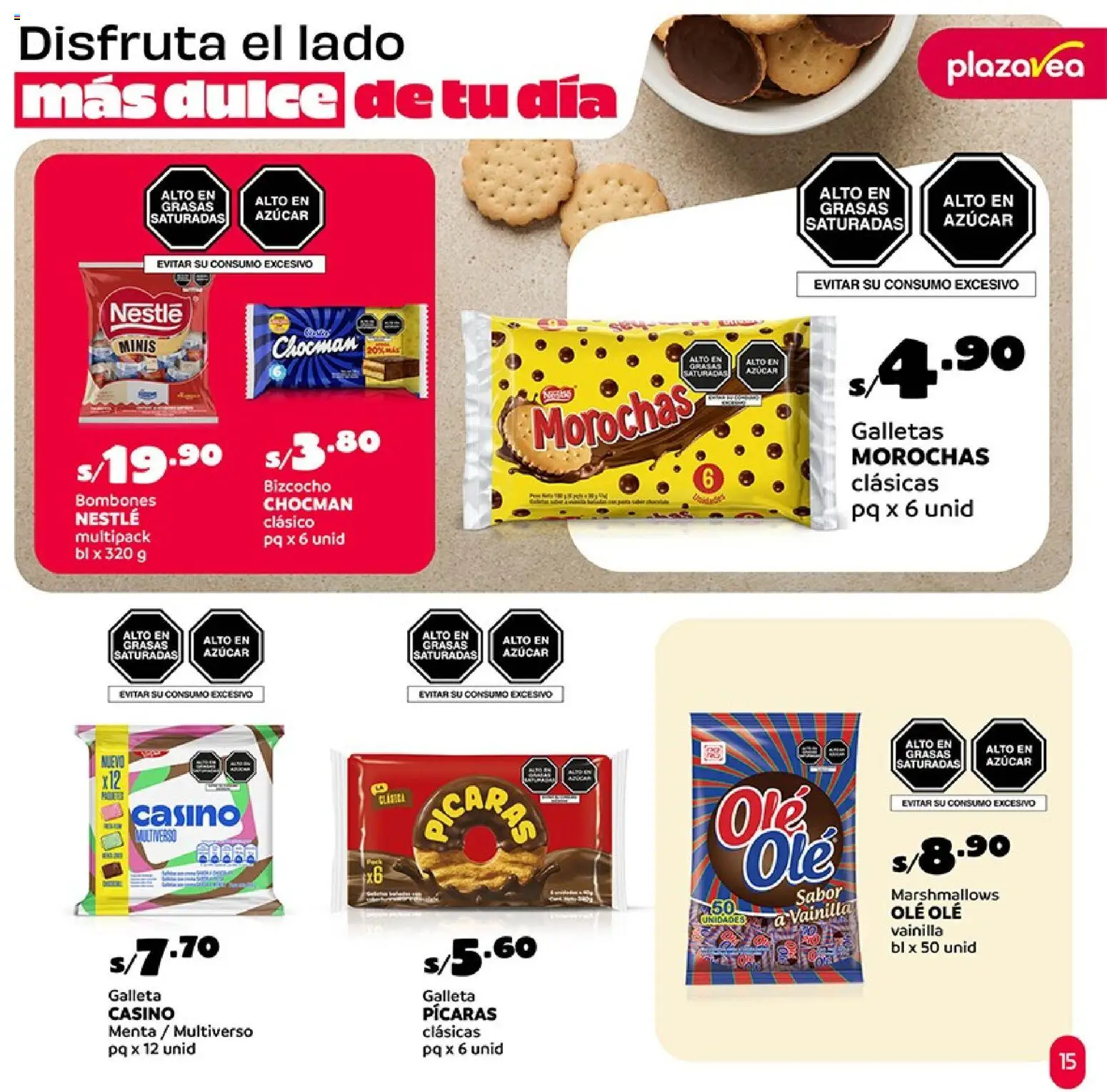 Catálogo Plaza Vea válido desde 11.05.2026 | Página: 15 | Productos: Galletas