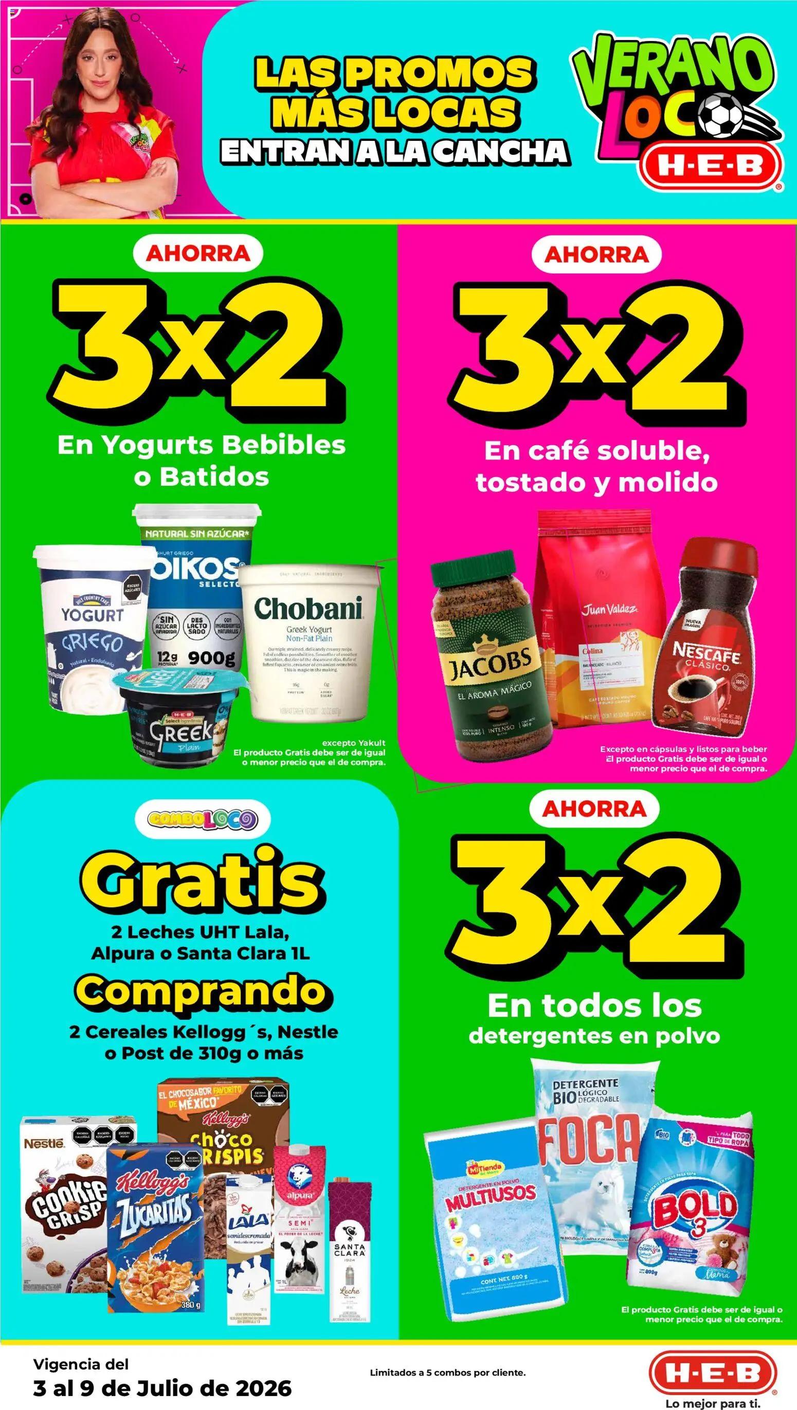 Nuevas ofertas de H-E-B válidas en toda la República Mexicana desde el 03/07/2026. ¡Encuentra las mejores ofertas en H-E-B folleto! | Página: 9 | Productos: Detergente, Azúcar, Café, Polvo