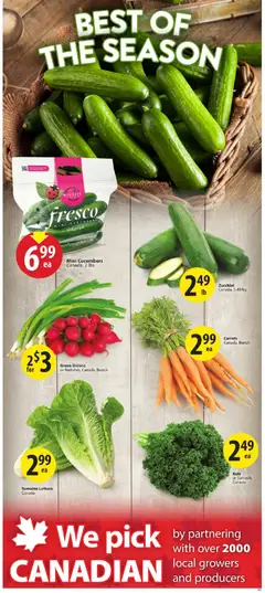 Preview of Save on foods weekly flyer / circulaire from shop Save on foods valid from Jul 2, 2026 | Page: 4 | Products: Cucumbers