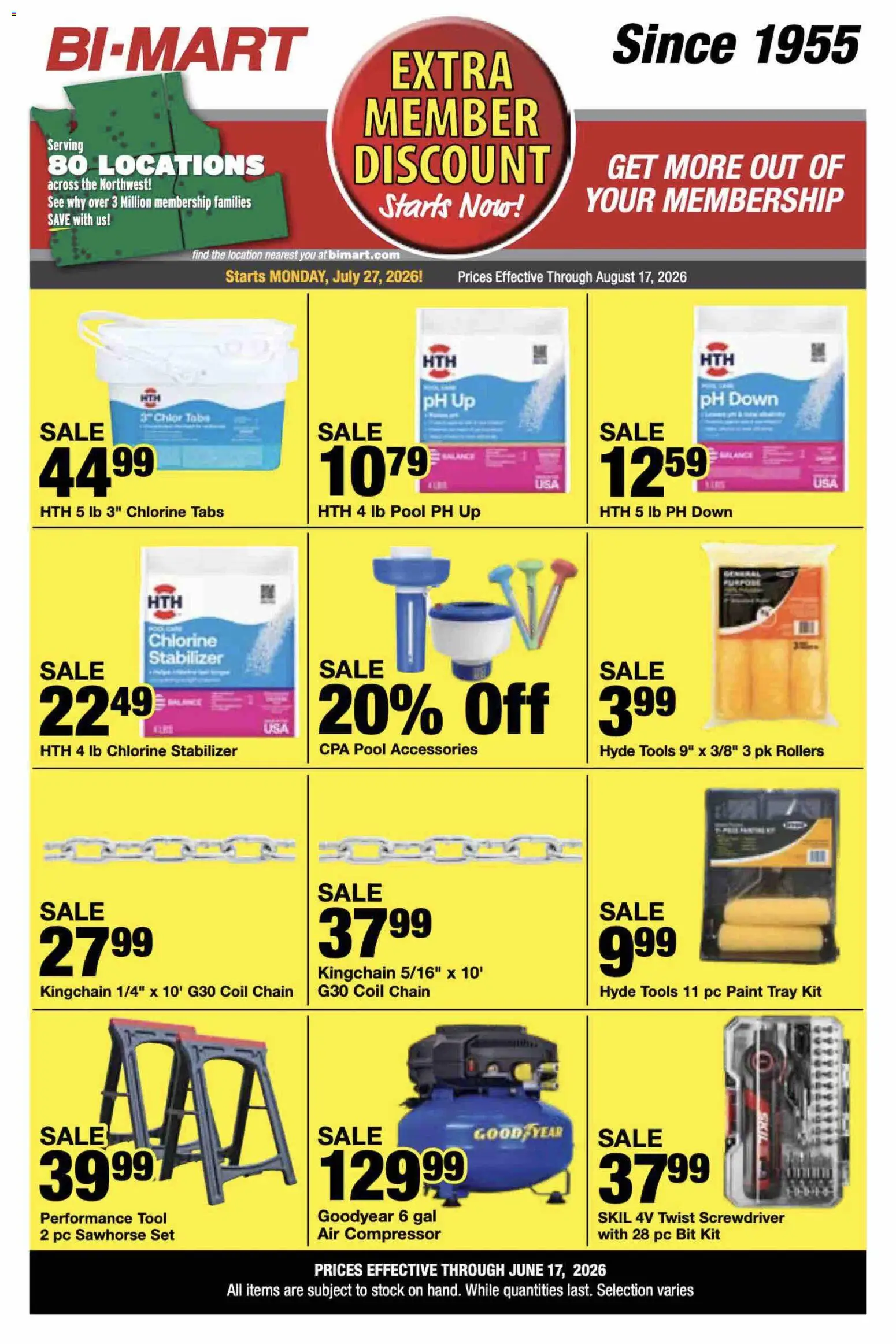 Bi-Mart Extra Member Discount - valid from 07/27/2026 | Page: 13 | Products: Compressor, Screwdriver, Pc