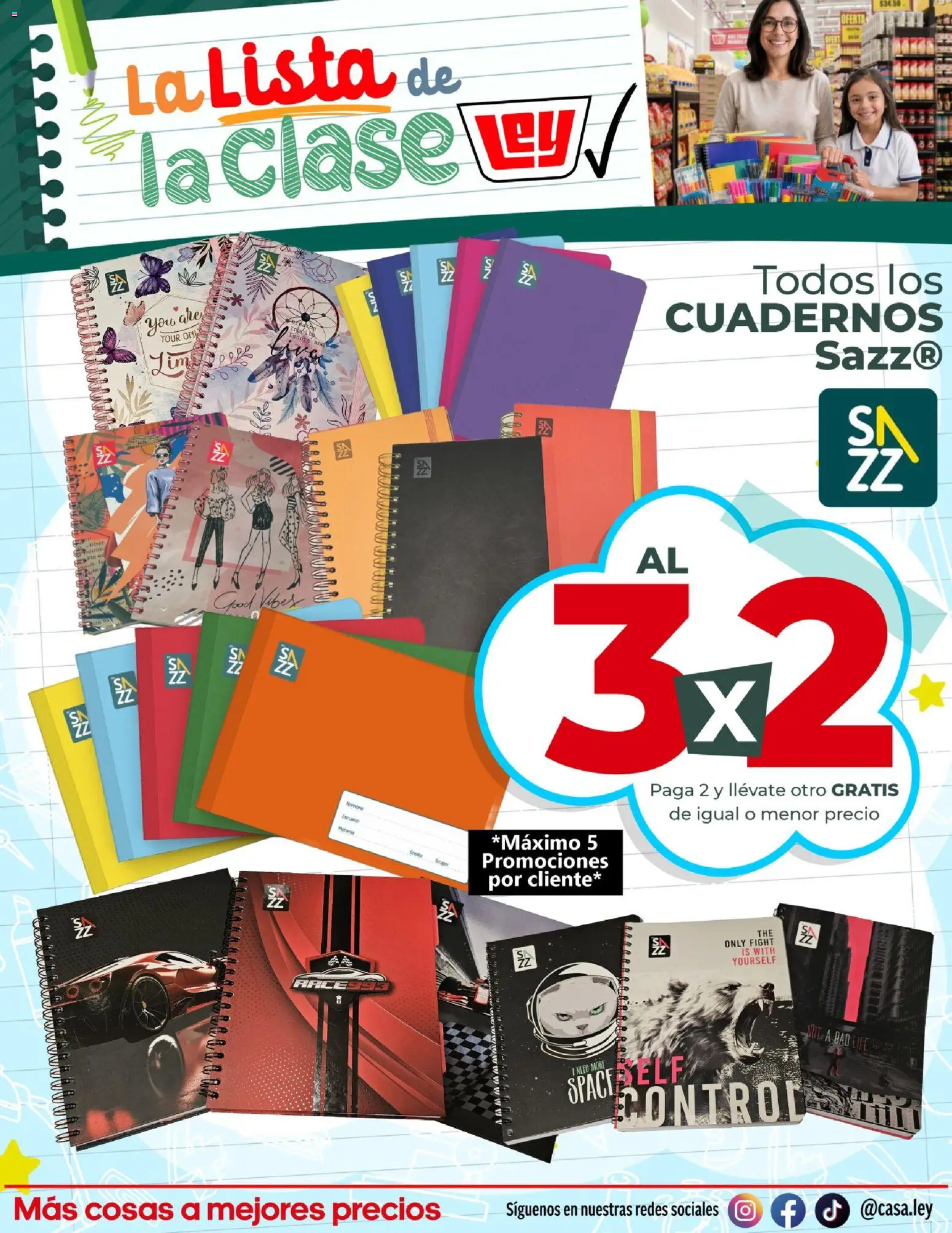 Nuevas ofertas de Casa Ley válidas en toda la República Mexicana desde el 27/08/2026. ¡Encuentra las mejores ofertas en Casa Ley folleto La Lista de la Clase! | Página: 5 | Productos: Cuadernos