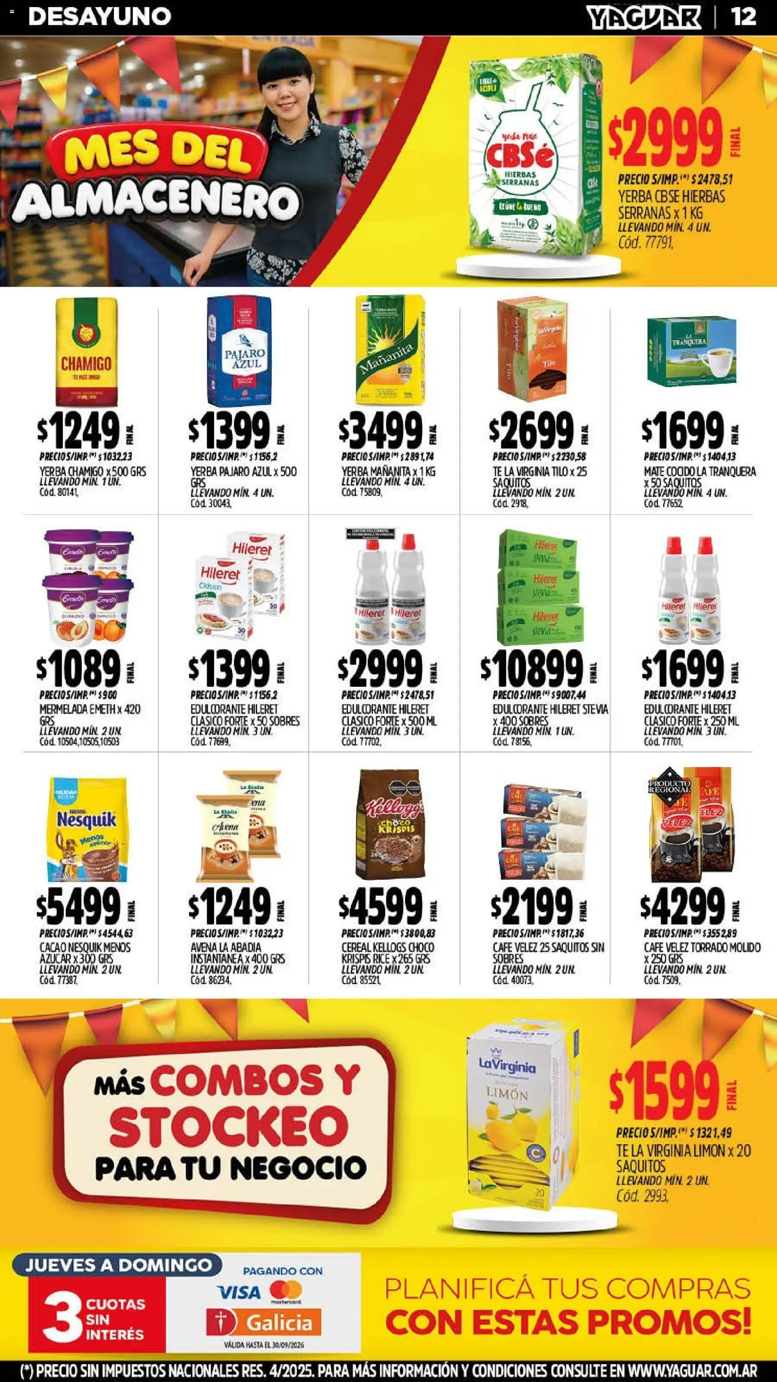Yaguar - Oferta Semanal Jujuy │ válido desde el 14/09/2026 | Página: 11 | Productos: Mate, Edulcorante, Té, Mermelada