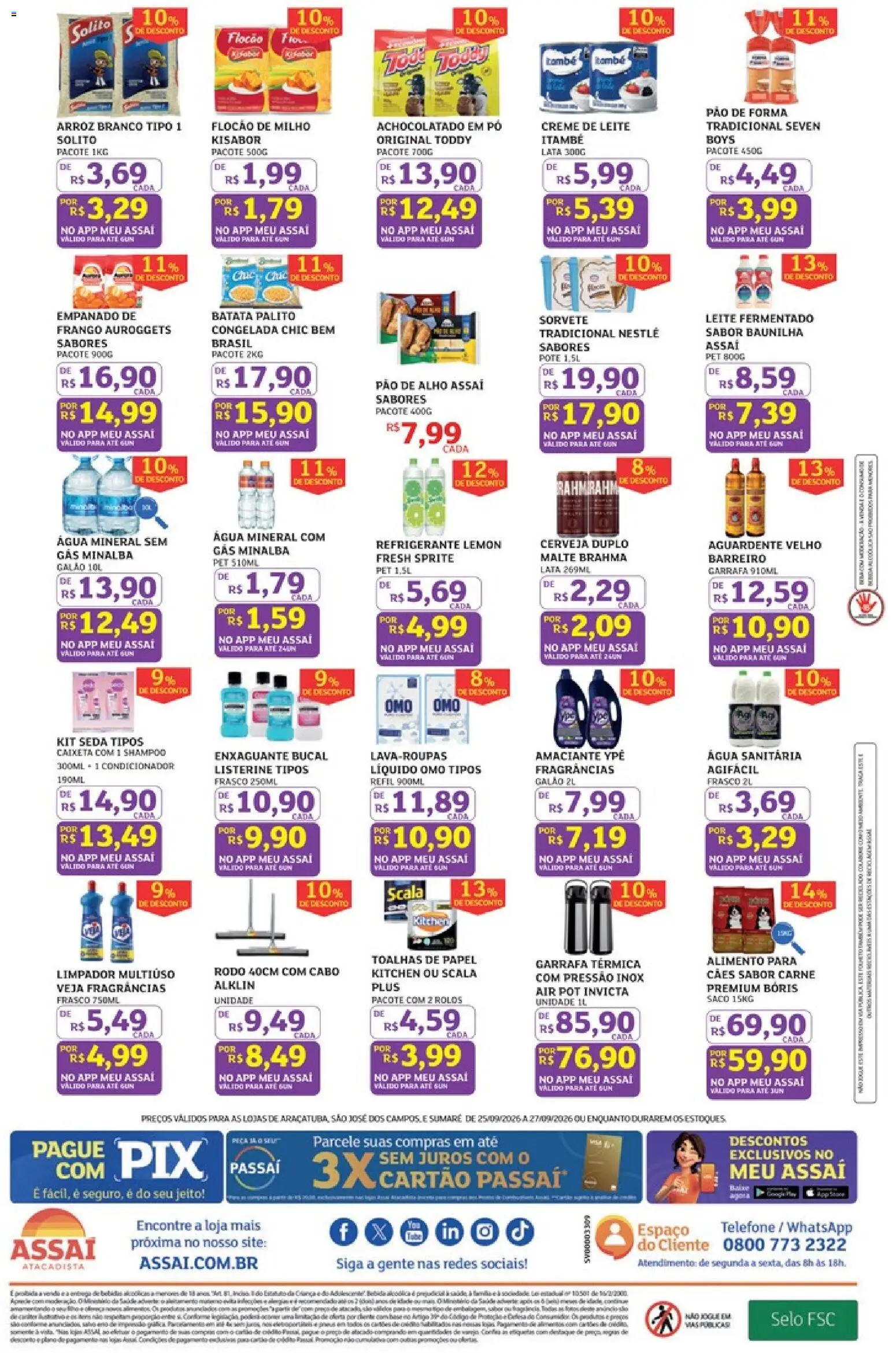 Assaí Atacadista Folheto - válido de 25/09/2026 | Página: 2 | Produtos: Baunilha, Pao de alho, Carne, Creme