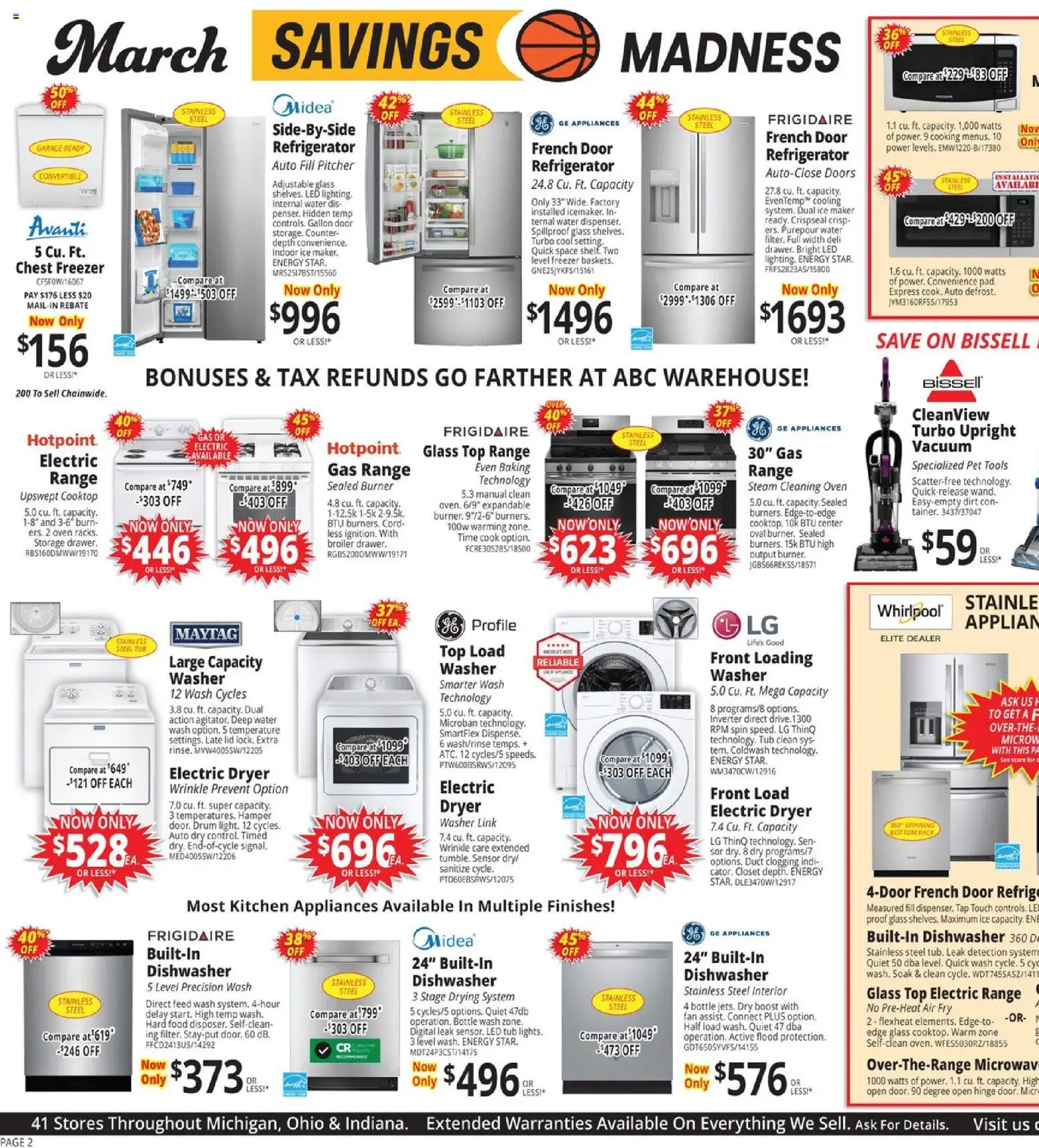 ABC Warehouse Weekly Ad - valid from 08.03.2026 | Page: 2 | Products: Sensor, Dryer, Oven, Fan
