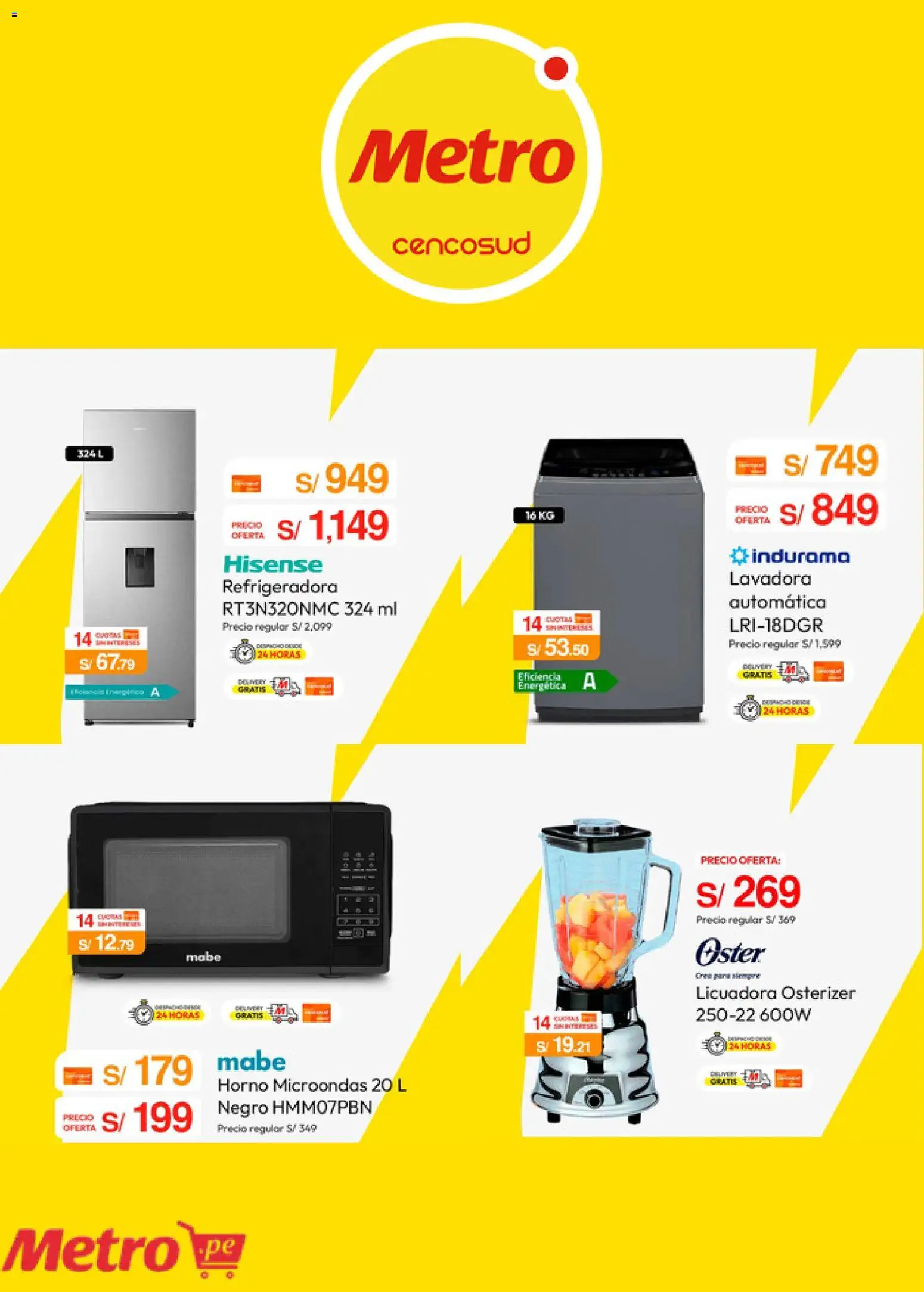 Catálogo Metro válido desde 10/08/2026 | Página: 5 | Productos: Horno, Horno microondas, Microondas, Licuadora