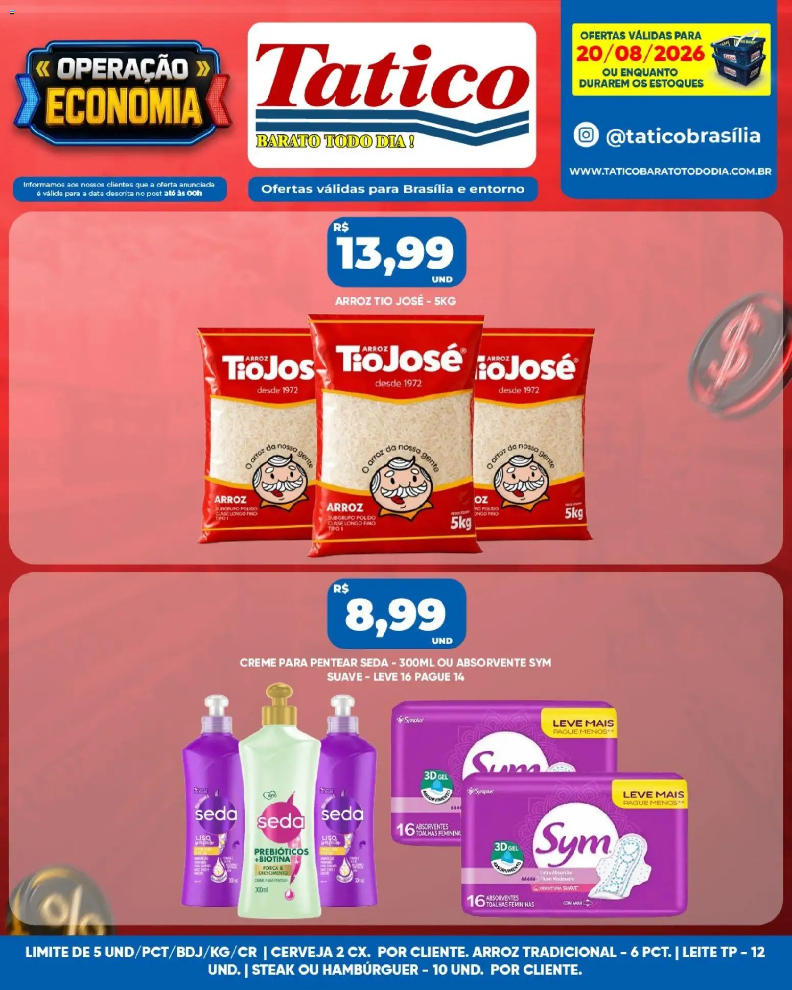 Tatico Folheto - válido de 20/08/2026 | Página: 6 | Produtos: Steak, Arroz, Creme, Creme para pentear