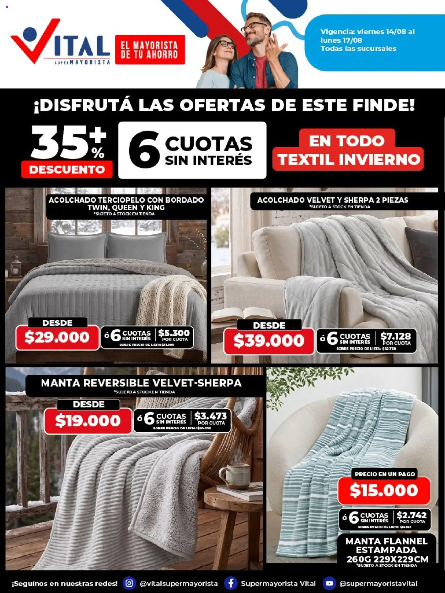 Vital - Ofertas fin POSADAS │ válido desde el 14/08/2026 | Página: 5 | Productos: Acolchado, Sobre, Manta