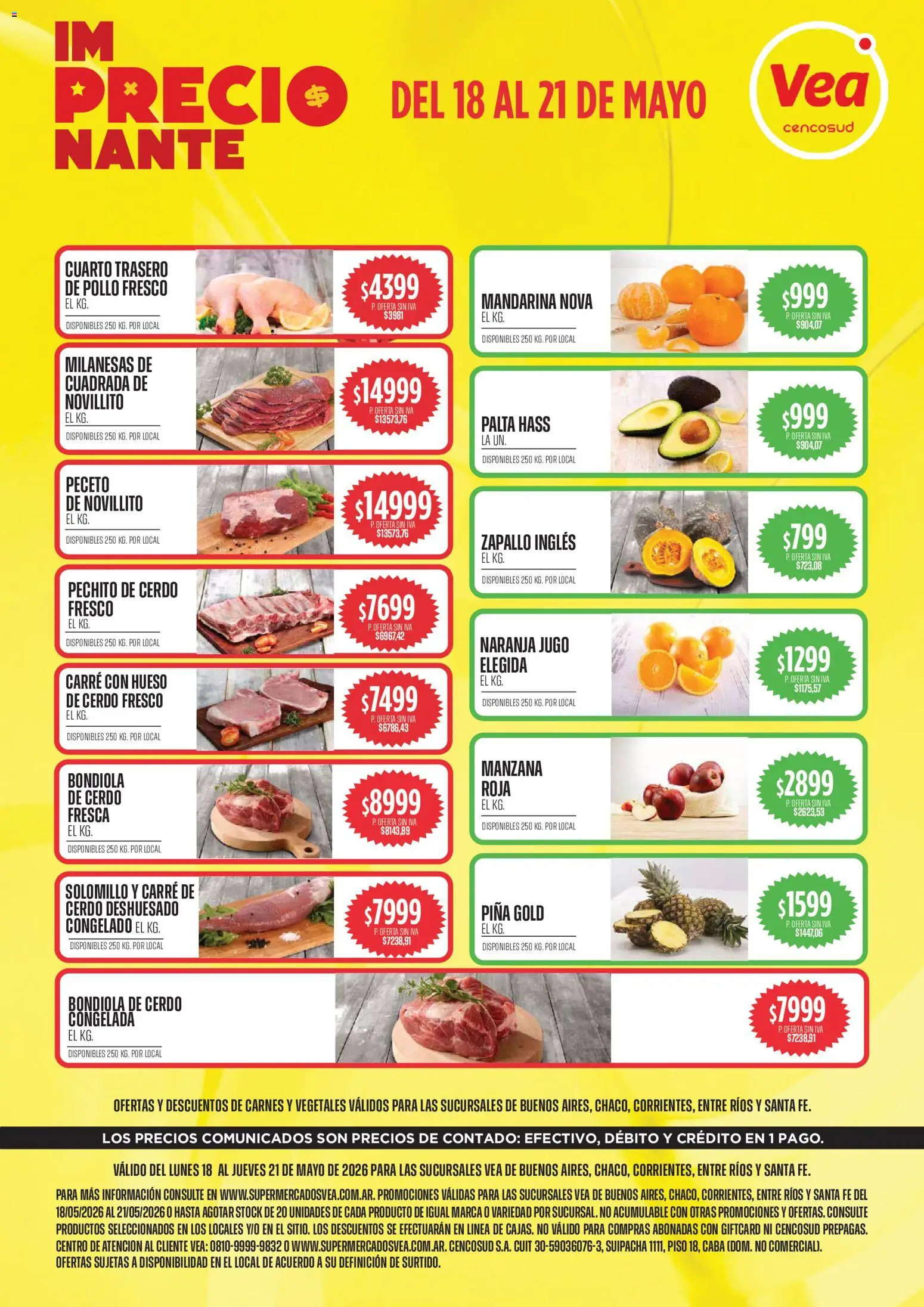 Vea - Oferta Semanal  │ válido desde el 18.05.2026 | Página: 1 | Productos: Zapallo, Manzana, Palta, Piña