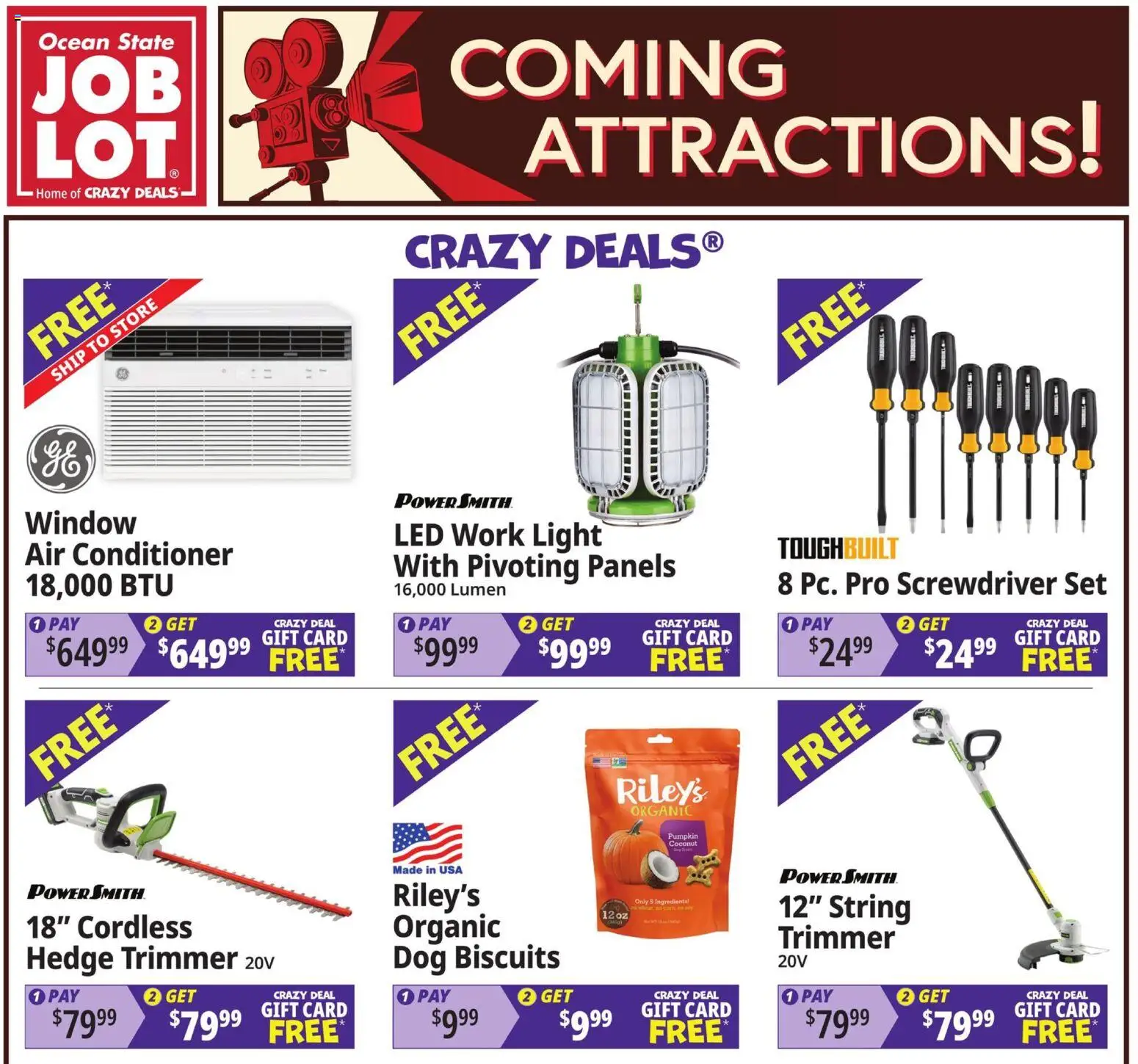 Ocean State Job Lot Coming Attractions - MA - valid from 08/13/2026 | Page: 1 | Products: Trimmer, Screwdriver, Conditioner, Air conditioner