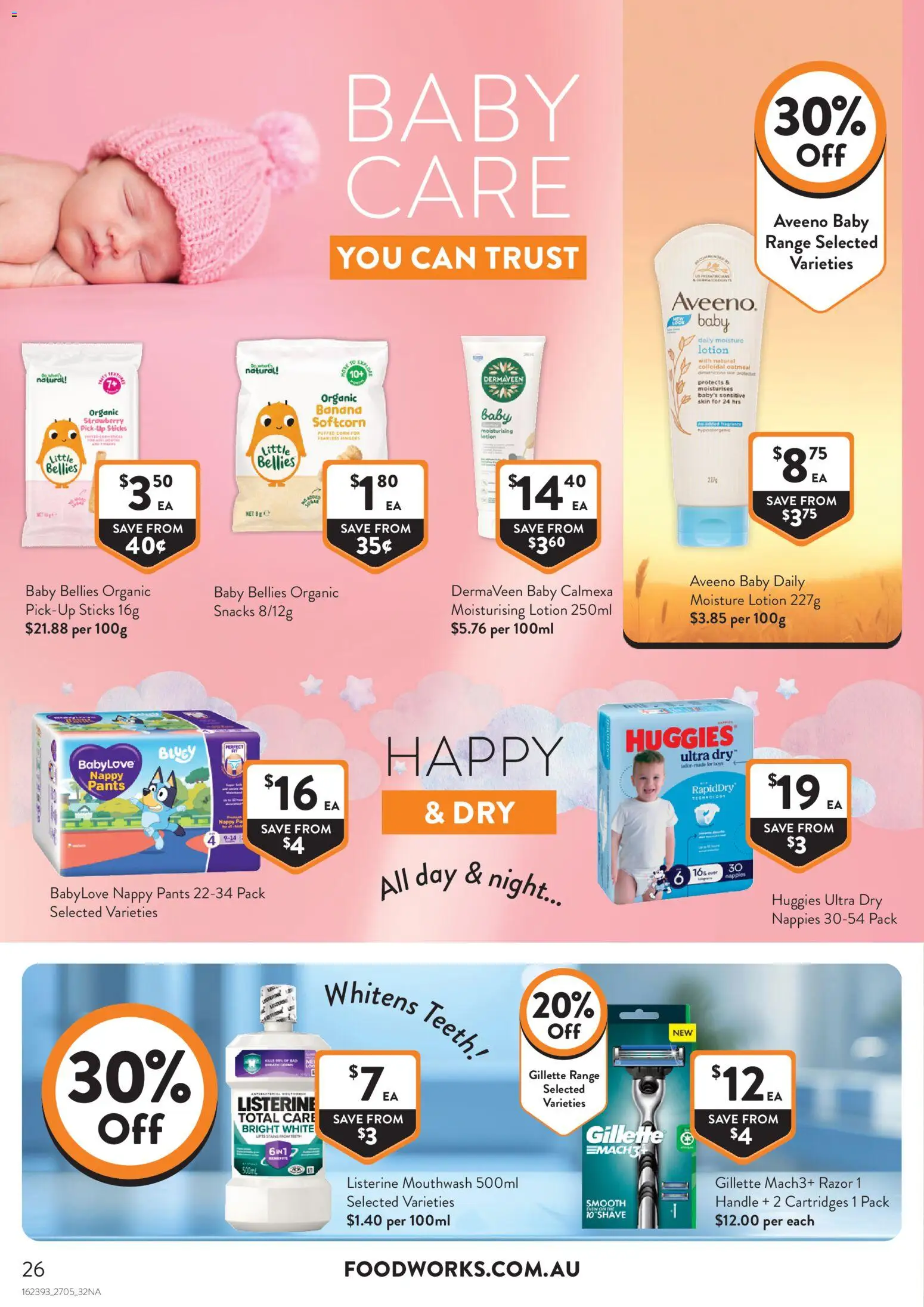 Foodworks catalogue - valid from 25.05.2026 | Page: 26 | Products: Lotion, Nappies, Razor, Pants