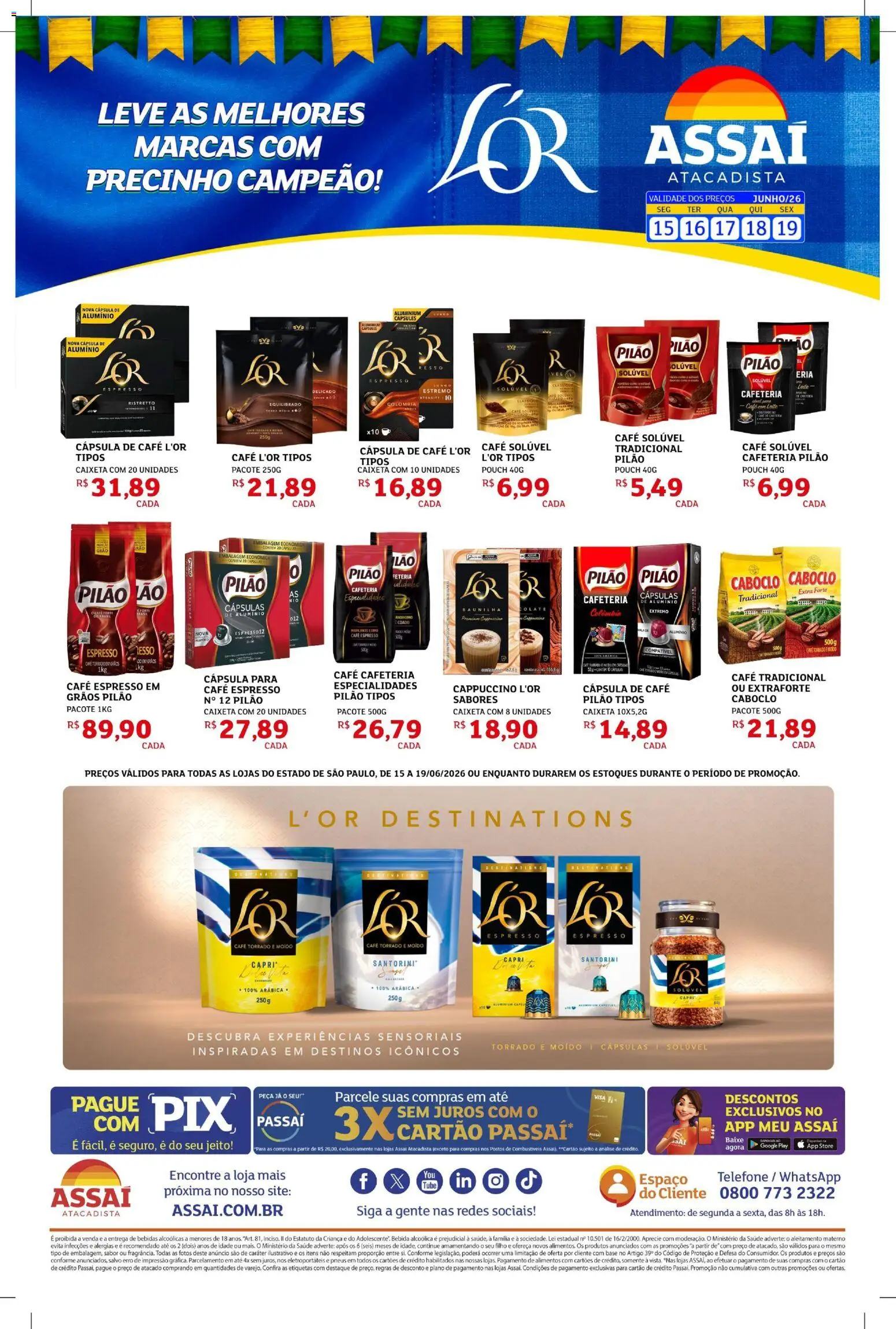 Assaí Atacadista Folheto - válido de 15.06.2026 | Página: 1 | Produtos: Cápsula de café, Leite, Café, Pneus