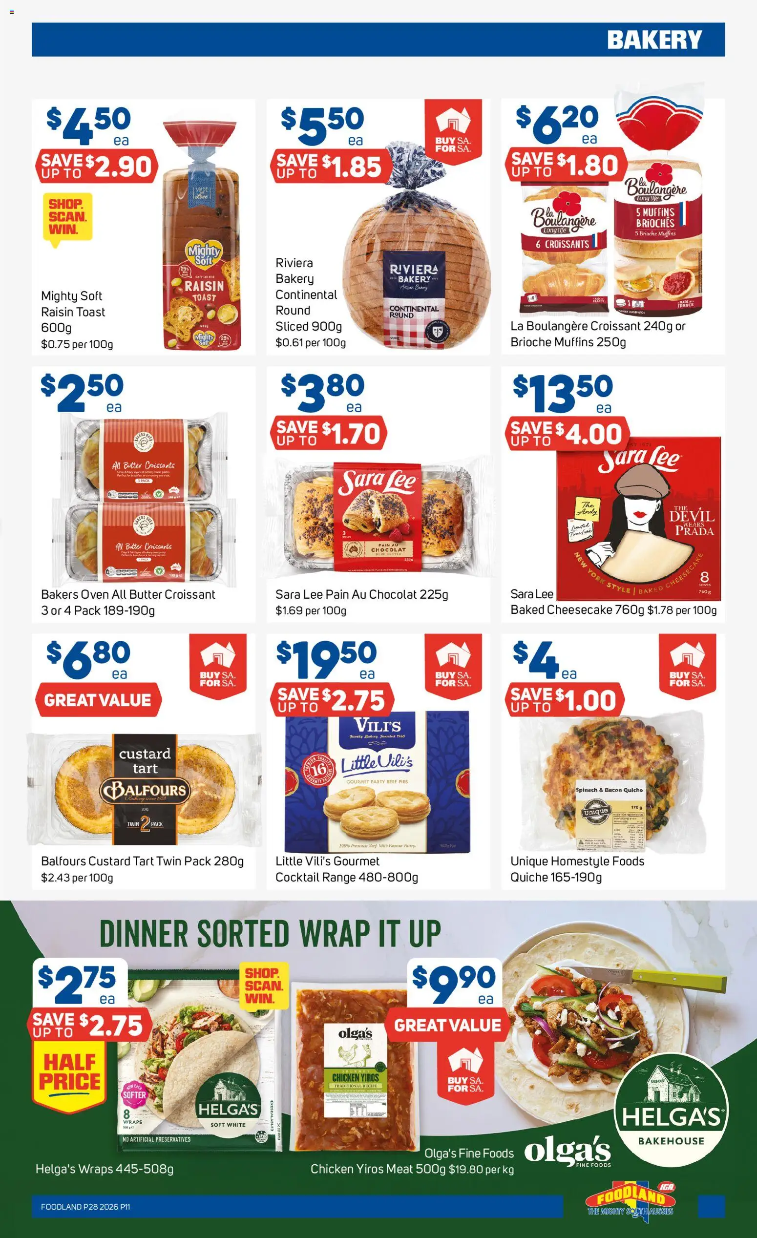 Foodland catalogue - valid from 08/07/2026 | Page: 11 | Products: Bacon, Butter, Muffins, Bakery